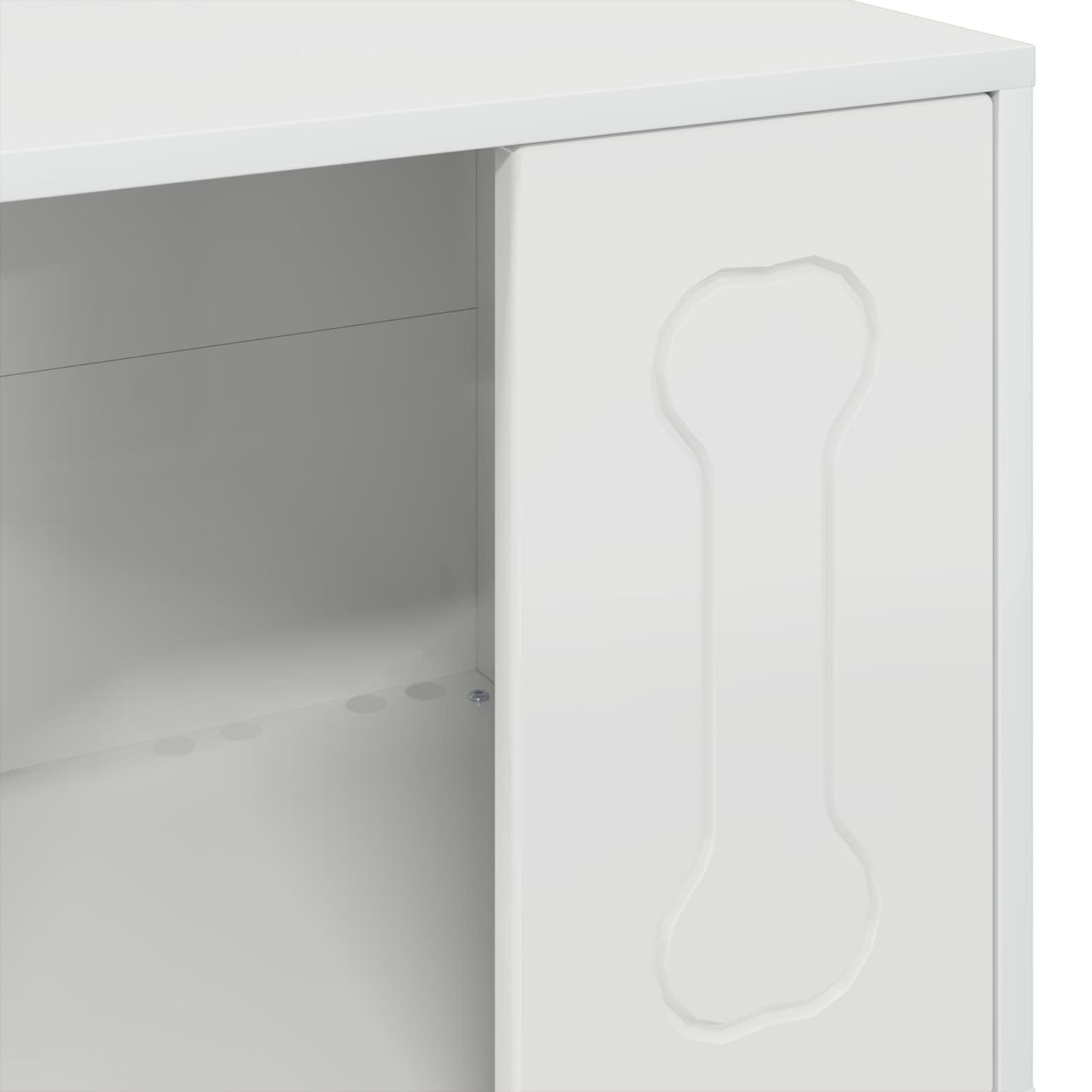 vidaXL Σπίτι Σκύλου Λαμπερό Λευκό 44 x 42 x 49 εκ. Επεξεργασμένο ξύλο