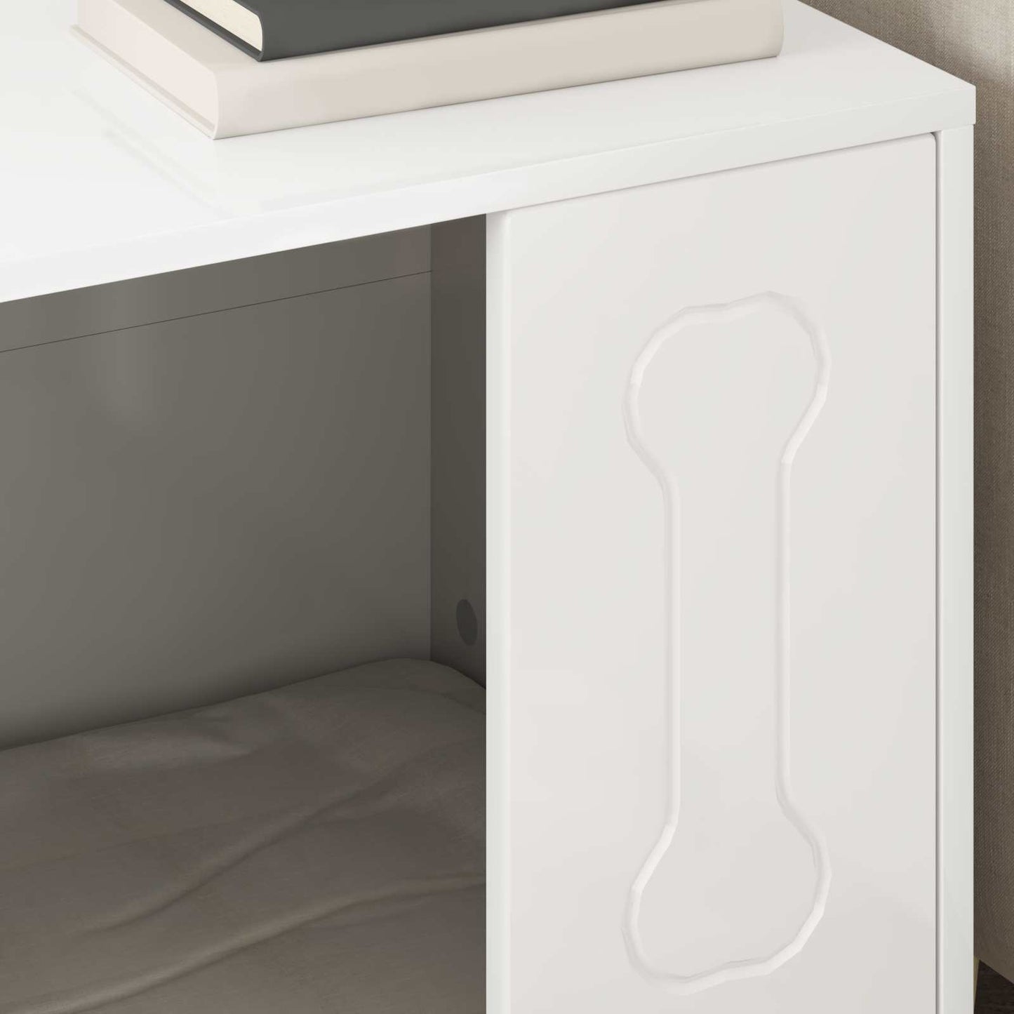 vidaXL Σπίτι Σκύλου Λαμπερό Λευκό 44 x 42 x 49 εκ. Επεξεργασμένο ξύλο