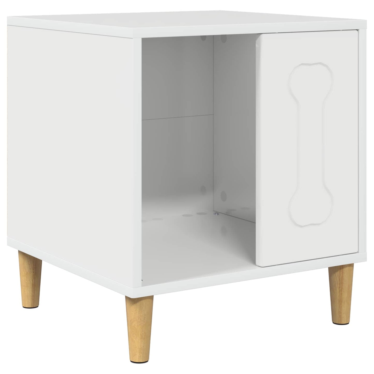 vidaXL Σπίτι Σκύλου Λαμπερό Λευκό 44 x 42 x 49 εκ. Επεξεργασμένο ξύλο