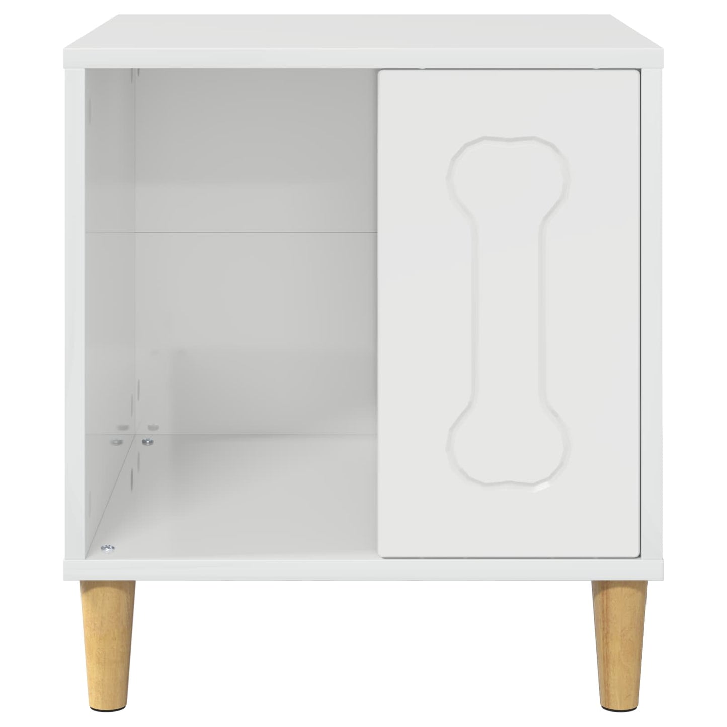 vidaXL Σπίτι Σκύλου Λαμπερό Λευκό 44 x 42 x 49 εκ. Επεξεργασμένο ξύλο