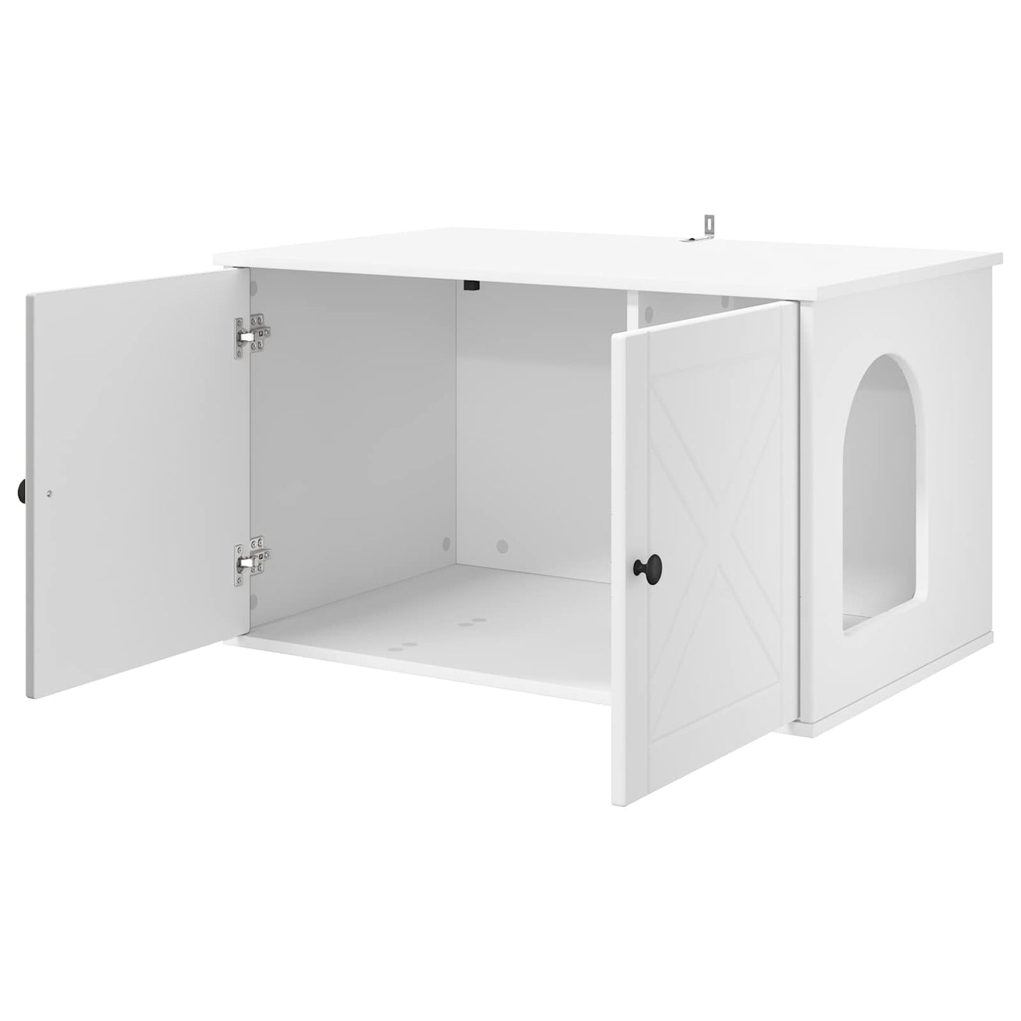 vidaXL Σπίτι Γάτας Λευκό 85 x 55 x 50,5 εκ Επεξεργασμένο ξύλο