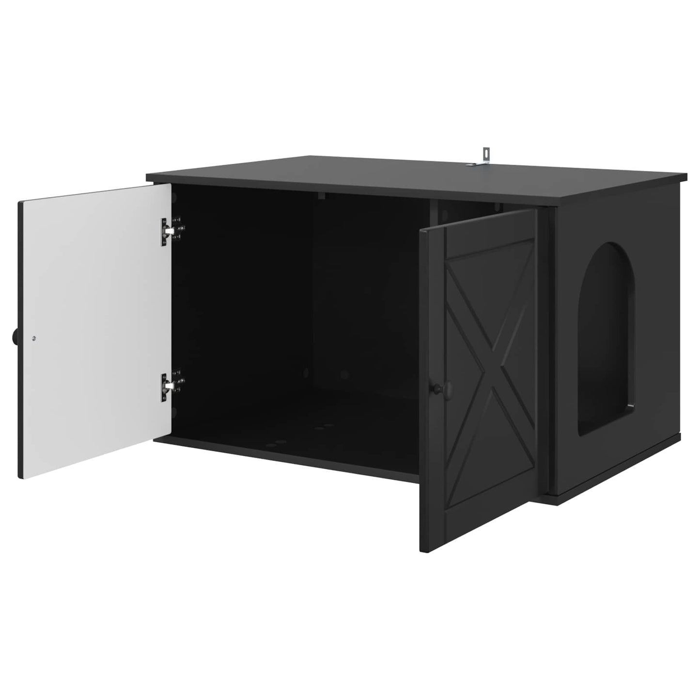 vidaXL Σπίτι Γάτας Μαύρο 85 x 55 x 50,5 εκ Επεξεργασμένο ξύλο