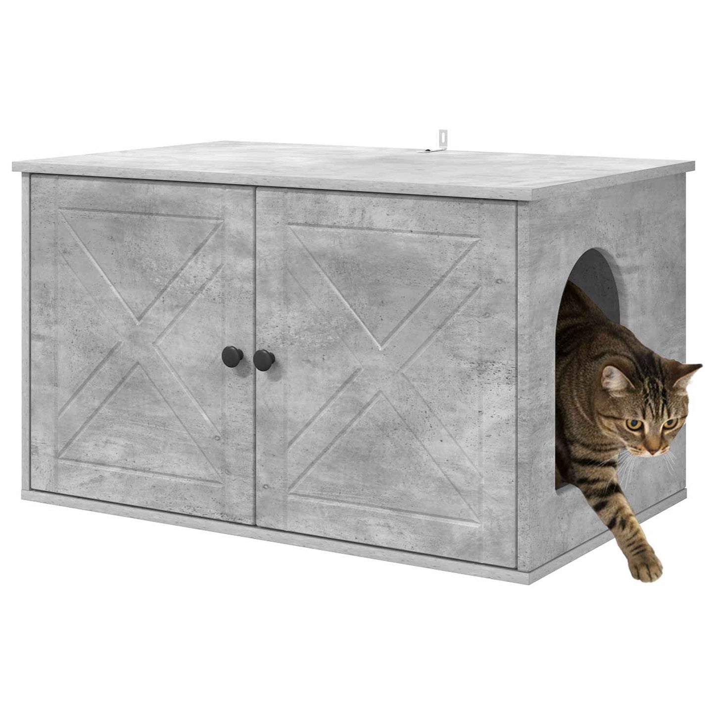 vidaXL Σπίτι Γάτας Σκυρόδεμα 85 x 55 x 50,5 εκ Επεξεργασμένο Ξύλο