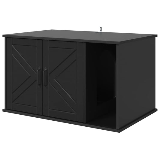 vidaXL Σπίτι Γάτας Μαύρο 85 x 55 x 50 εκ. Επεξεργασμένο ξύλο