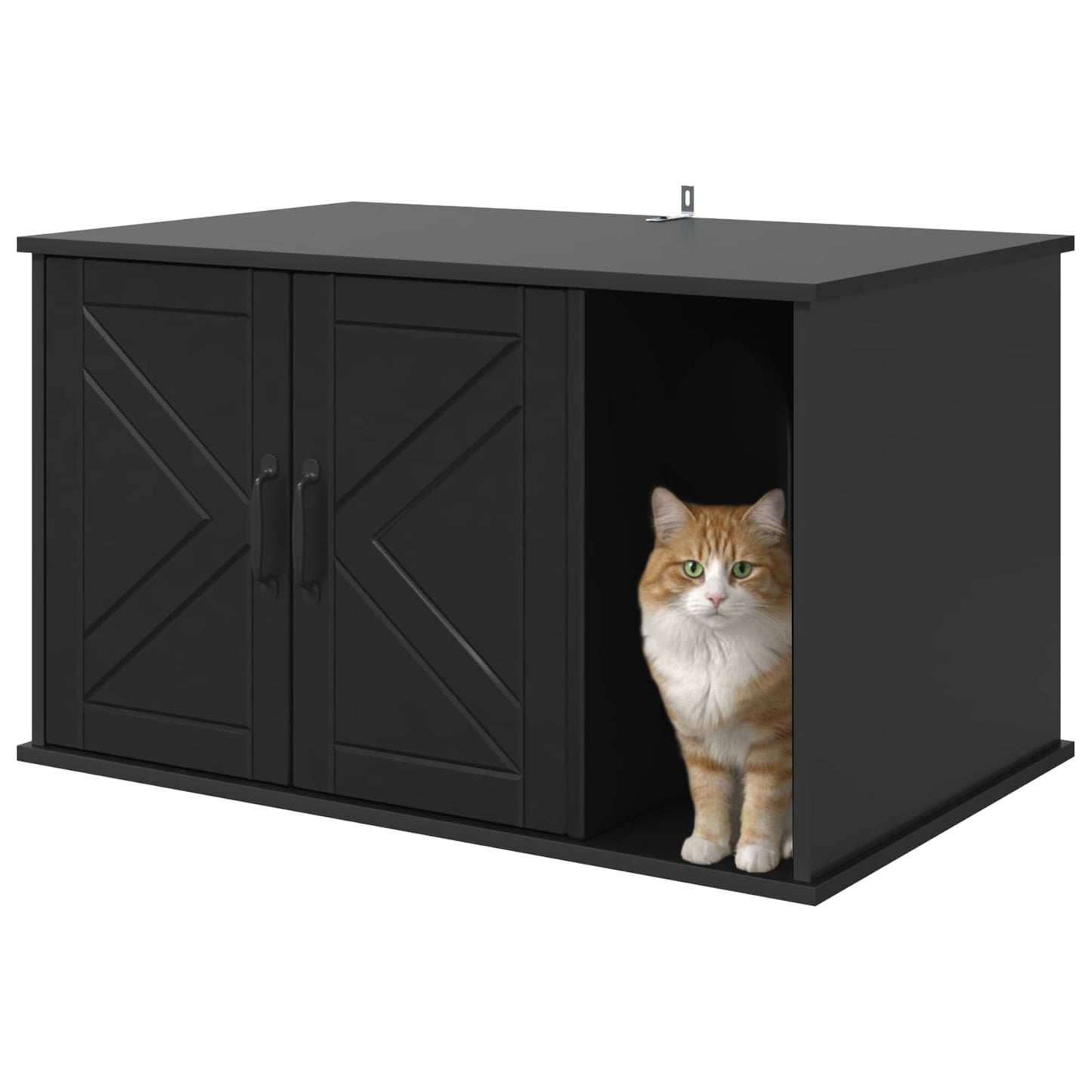 vidaXL Σπίτι Γάτας Μαύρο 85 x 55 x 50 εκ. Επεξεργασμένο ξύλο