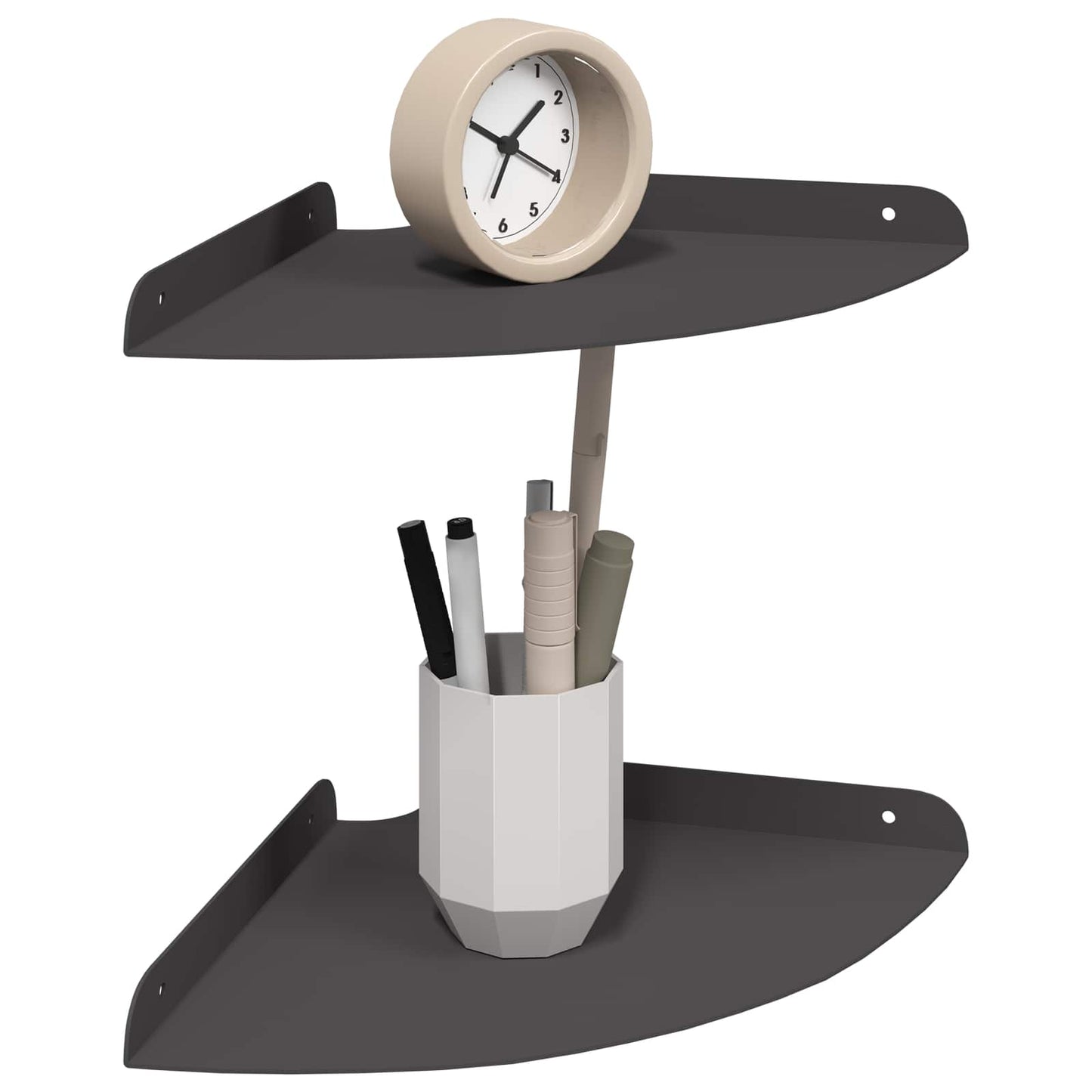 vidaXL Ράφι Τοίχου με ράφι με αποθήκευση 2 pcs Μαύρο 24 x 24 x 2 εκ