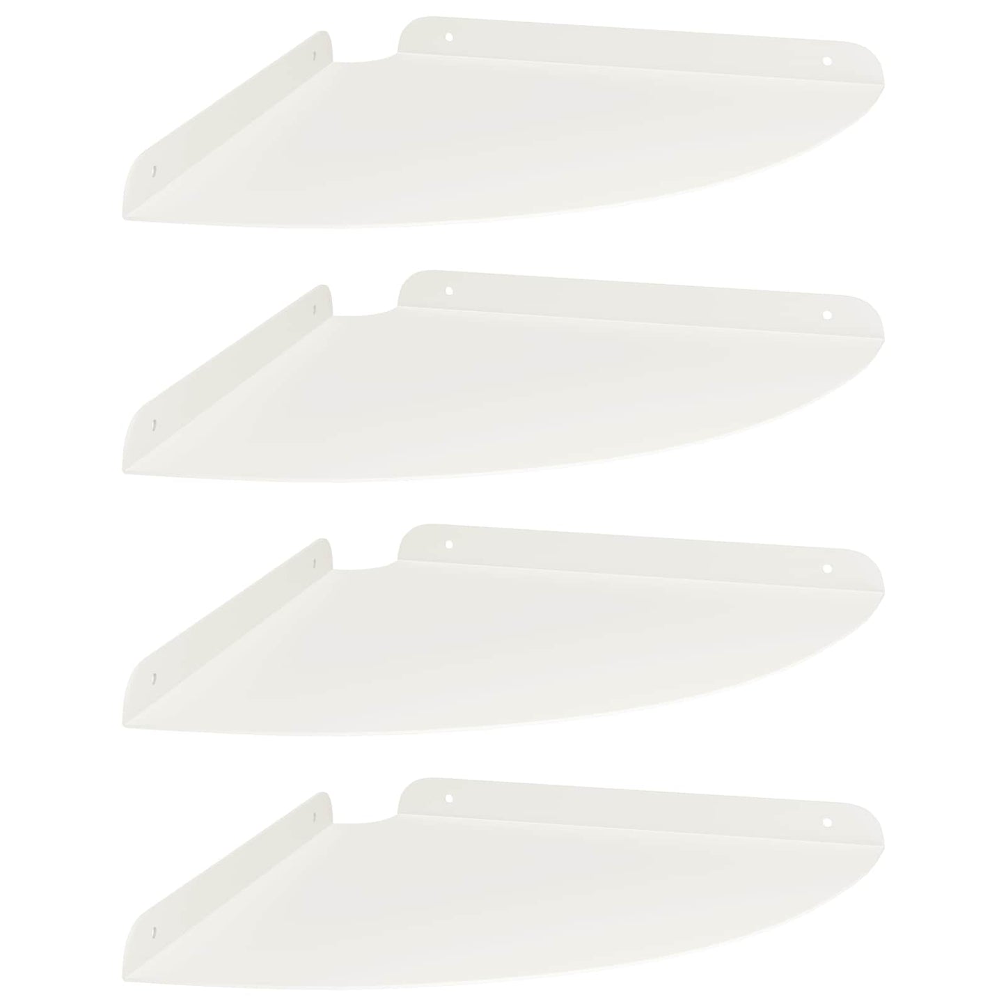 vidaXL Floating Ράφι Γωνίας Γωνιακή βάση 4 τμχ. Λευκός 30 x 30 x 2 εκ.