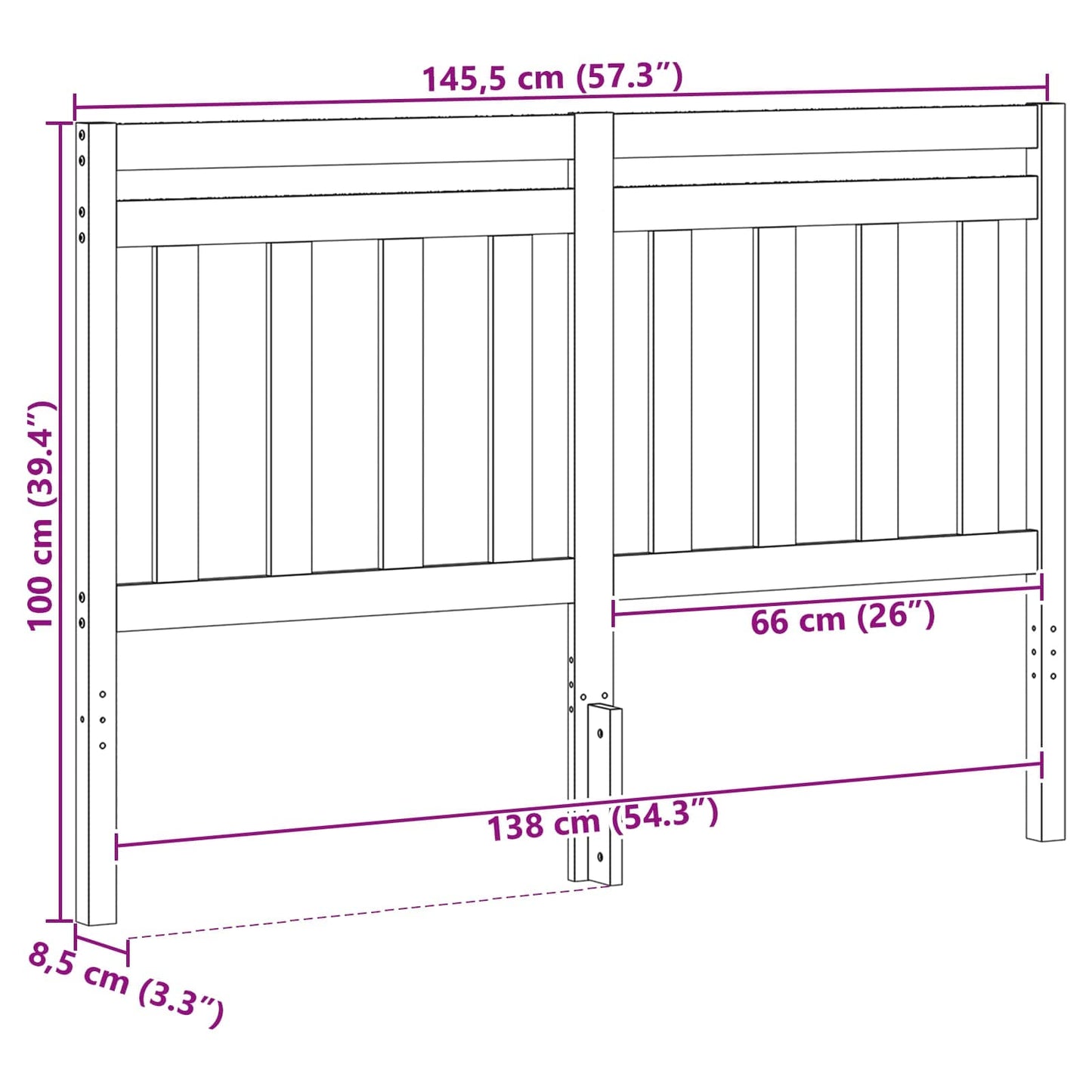 vidaXL Κεφαλάρι με κεφαλάρι Κερωτό καφέ 145,5 x 100 cm