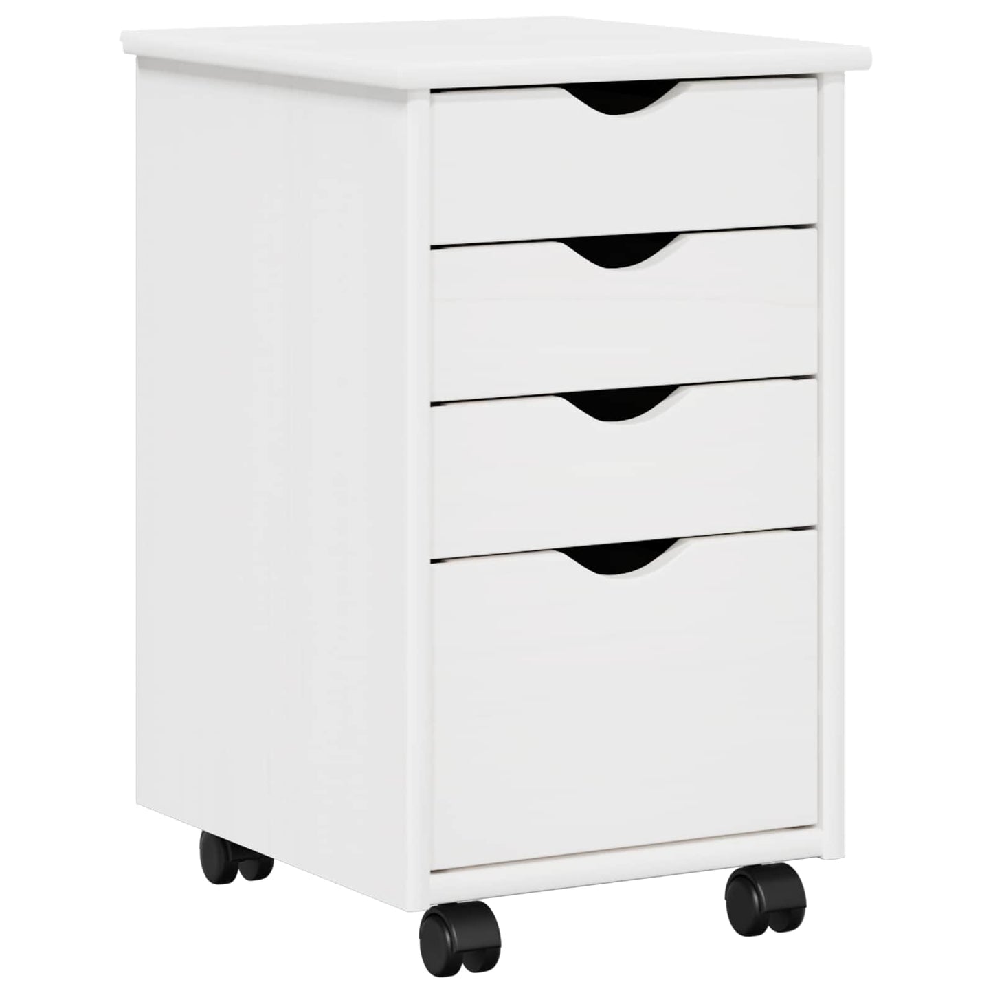 vidaXL Κινητό Ντουλάπι με τροχούς Λευκός 34 x 39 x 56 εκ Στερεό πεύκο