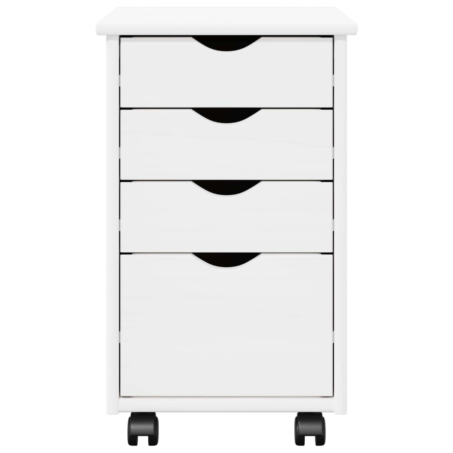 vidaXL Κινητό Ντουλάπι με τροχούς Λευκός 34 x 39 x 56 εκ Στερεό πεύκο