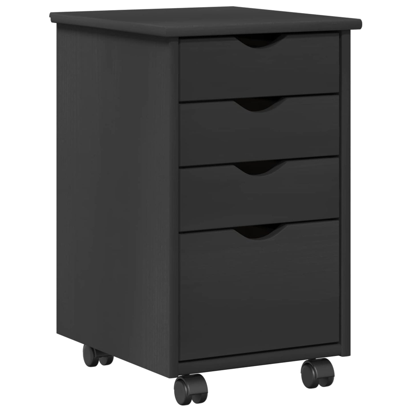 vidaXL Κινητό Ντουλάπι με τροχούς Γκρι 34 x 39 x 56 εκ Στερεό πεύκο