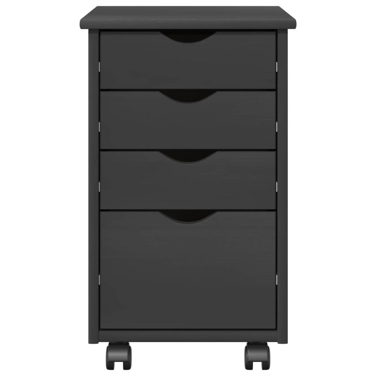vidaXL Κινητό Ντουλάπι με τροχούς Γκρι 34 x 39 x 56 εκ Στερεό πεύκο