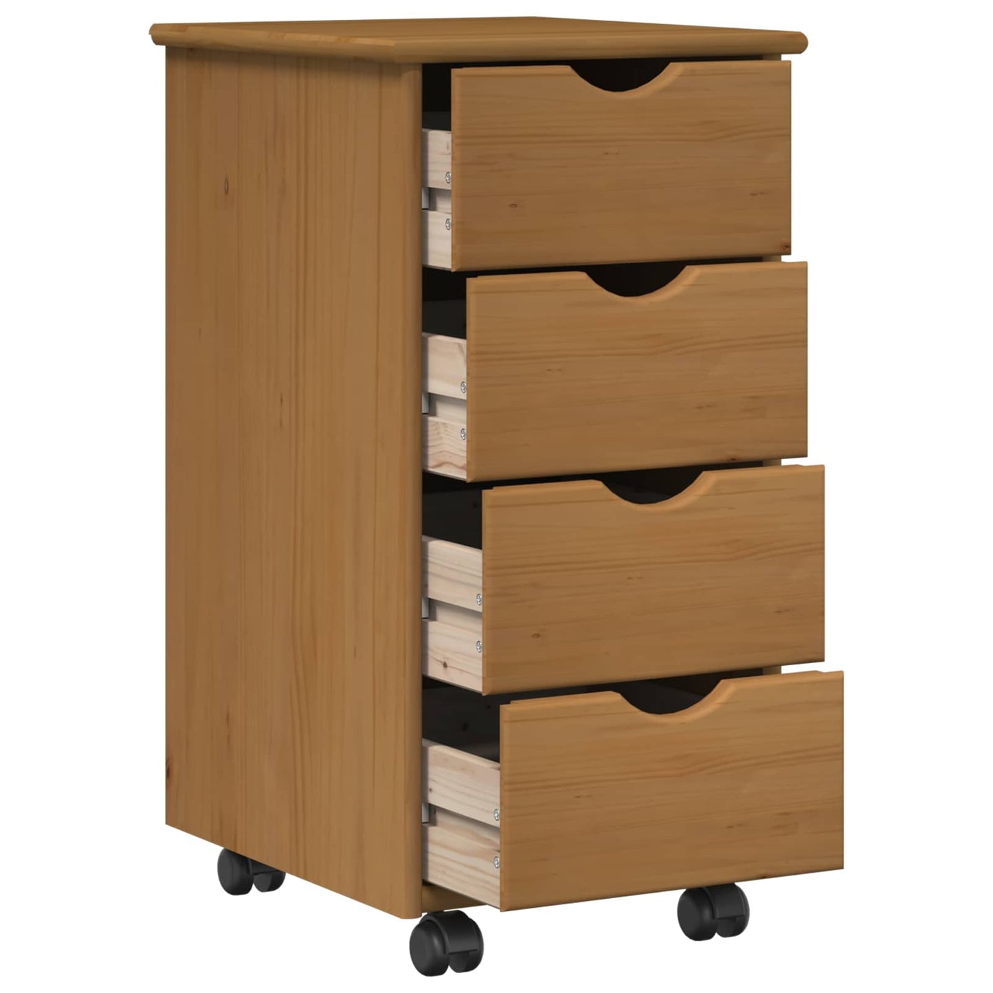 vidaXL Κινητό Ντουλάπι 34 x 39 x 65,5 cm Στερεό ξύλο πεύκου Μέλι Καφέ