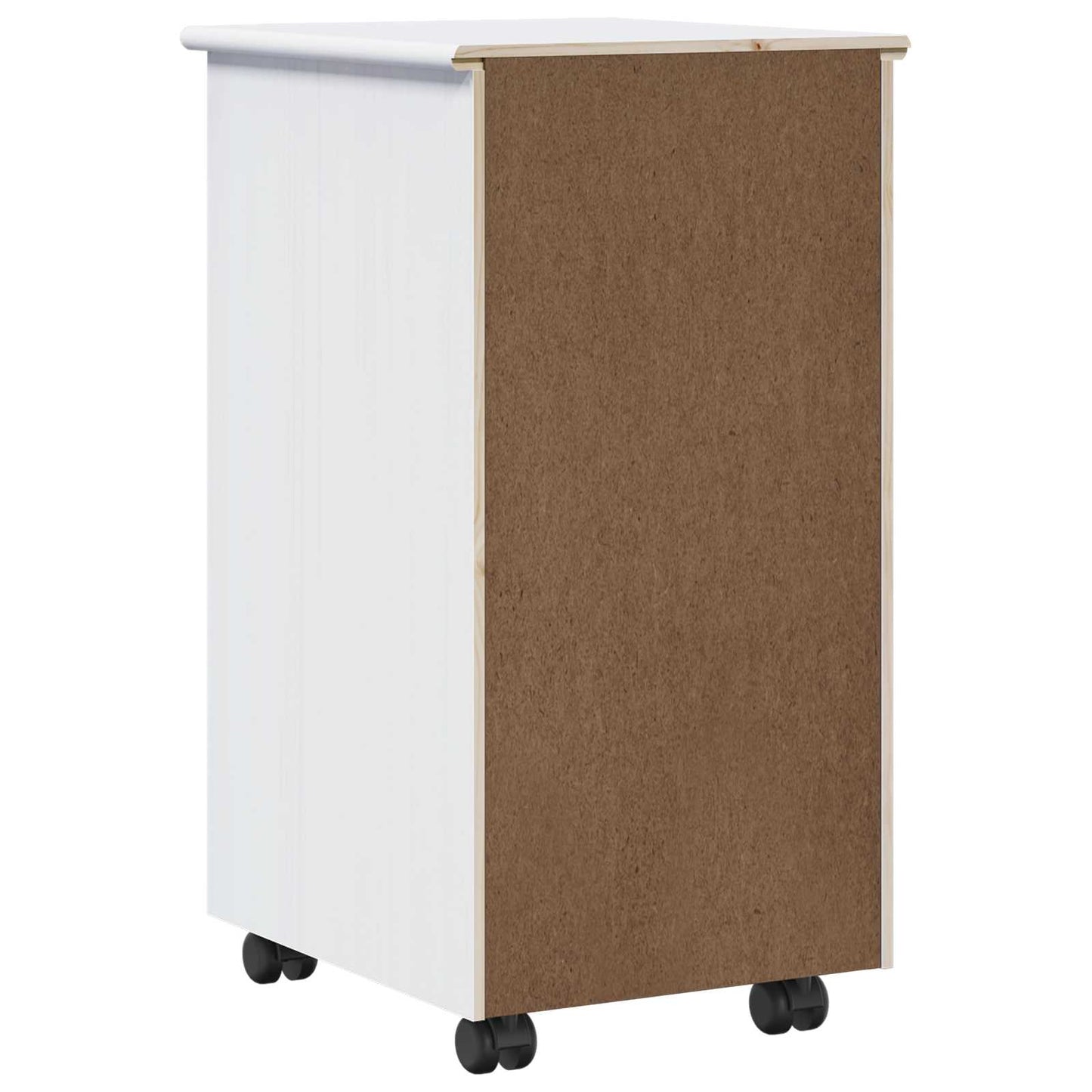 vidaXL Κινητό Ντουλάπι 34 x 39 x 65,5 cm Στερεό ξύλο πεύκου Λευκό