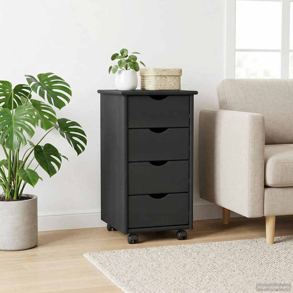 vidaXL Κινητό Ντουλάπι 34 x 39 x 65,5 cm Στερεό ξύλο πεύκου Γκρι