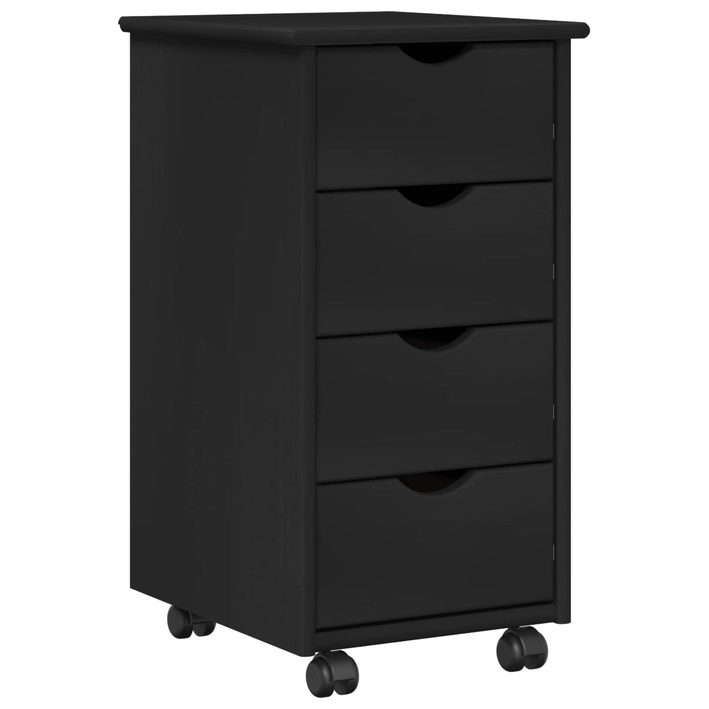 vidaXL Κινητό Ντουλάπι 34 x 39 x 65,5 cm Στερεό ξύλο πεύκου Μαύρο