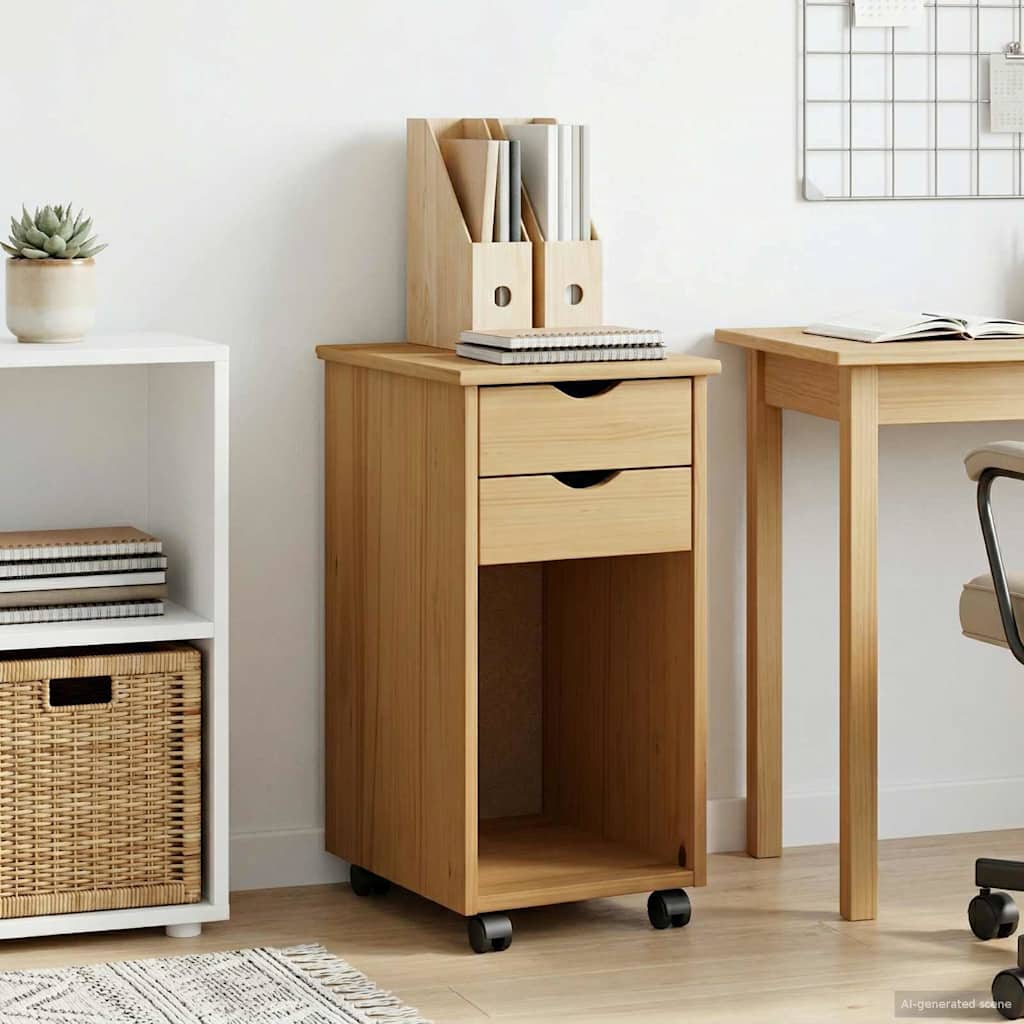 vidaXL Κινητό Ντουλάπι 34 x 39 x 65,5 cm Στερεό πεύκο Μέλι Καφέ