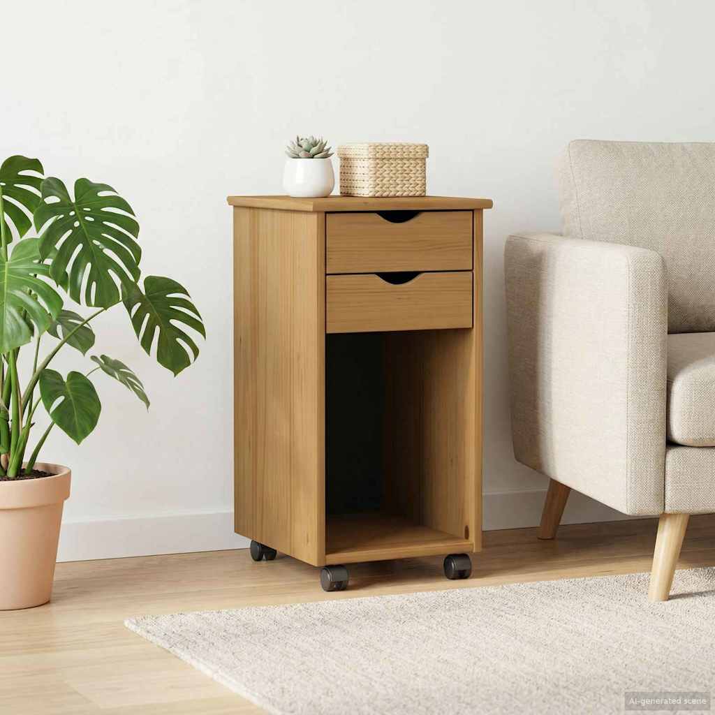 vidaXL Κινητό Ντουλάπι 34 x 39 x 65,5 cm Στερεό πεύκο Μέλι Καφέ