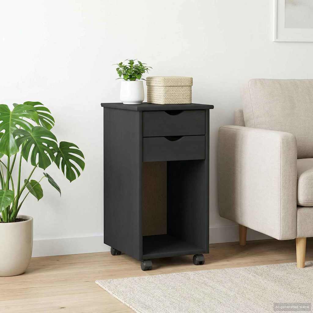 vidaXL Κινητό Ντουλάπι 34 x 39 x 65,5 cm Στερεό πεύκο Γκρι