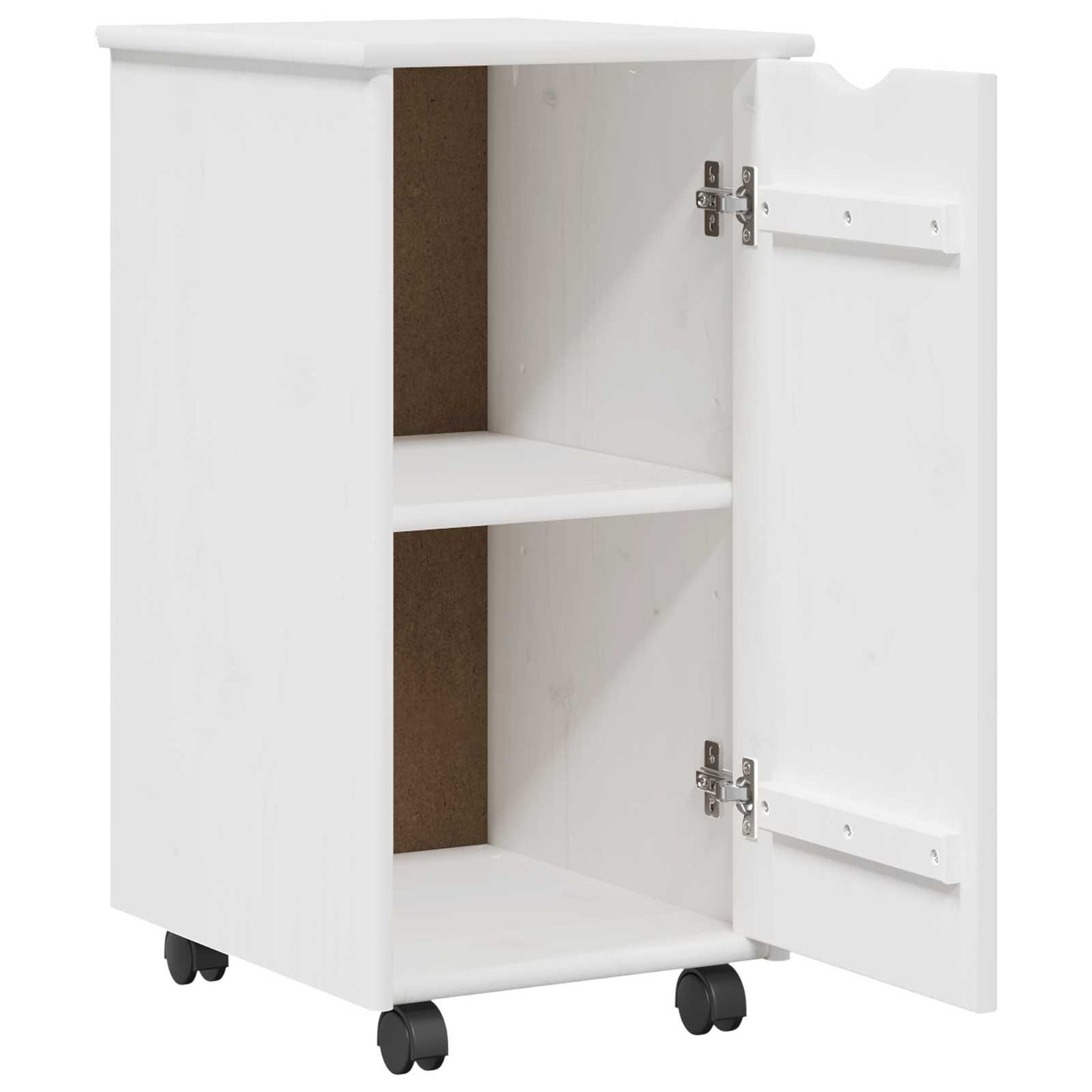 vidaXL Κινητό Ντουλάπι Λευκό 34 x 39 x 65,5 cm Στερεό ξύλο πεύκου