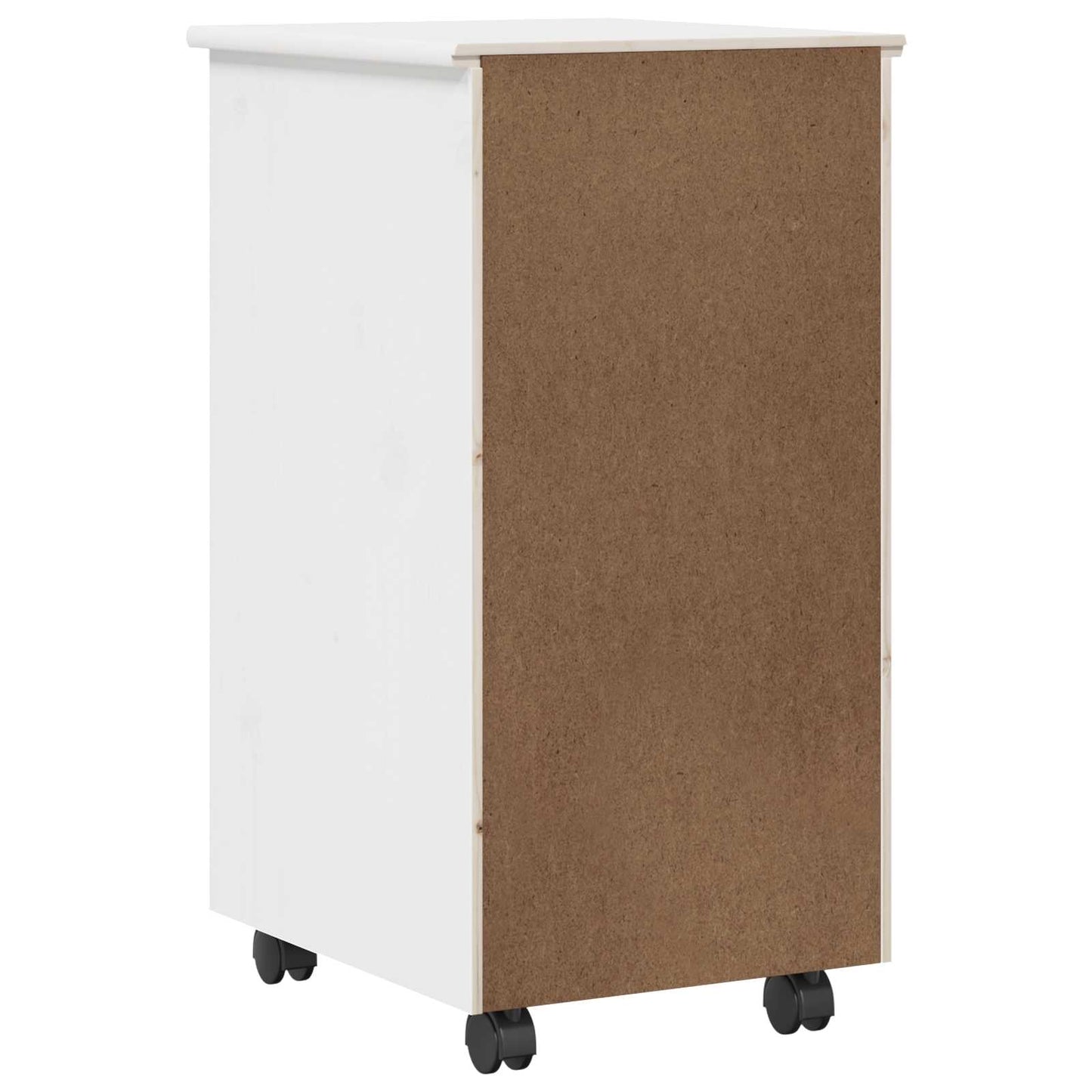 vidaXL Κινητό Ντουλάπι Λευκό 34 x 39 x 65,5 cm Στερεό ξύλο πεύκου