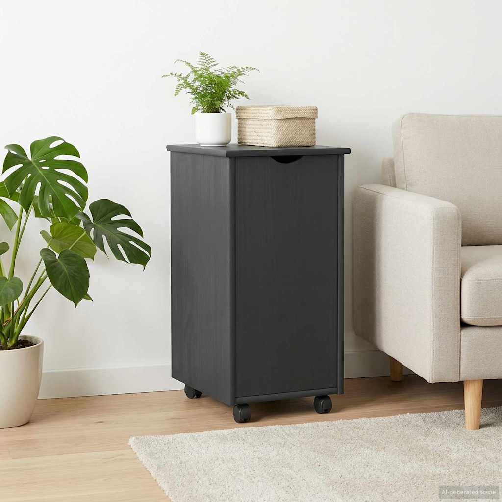 vidaXL Κινητό Ντουλάπι Γκρι 34 x 39 x 65,5 cm Στερεό ξύλο πεύκου