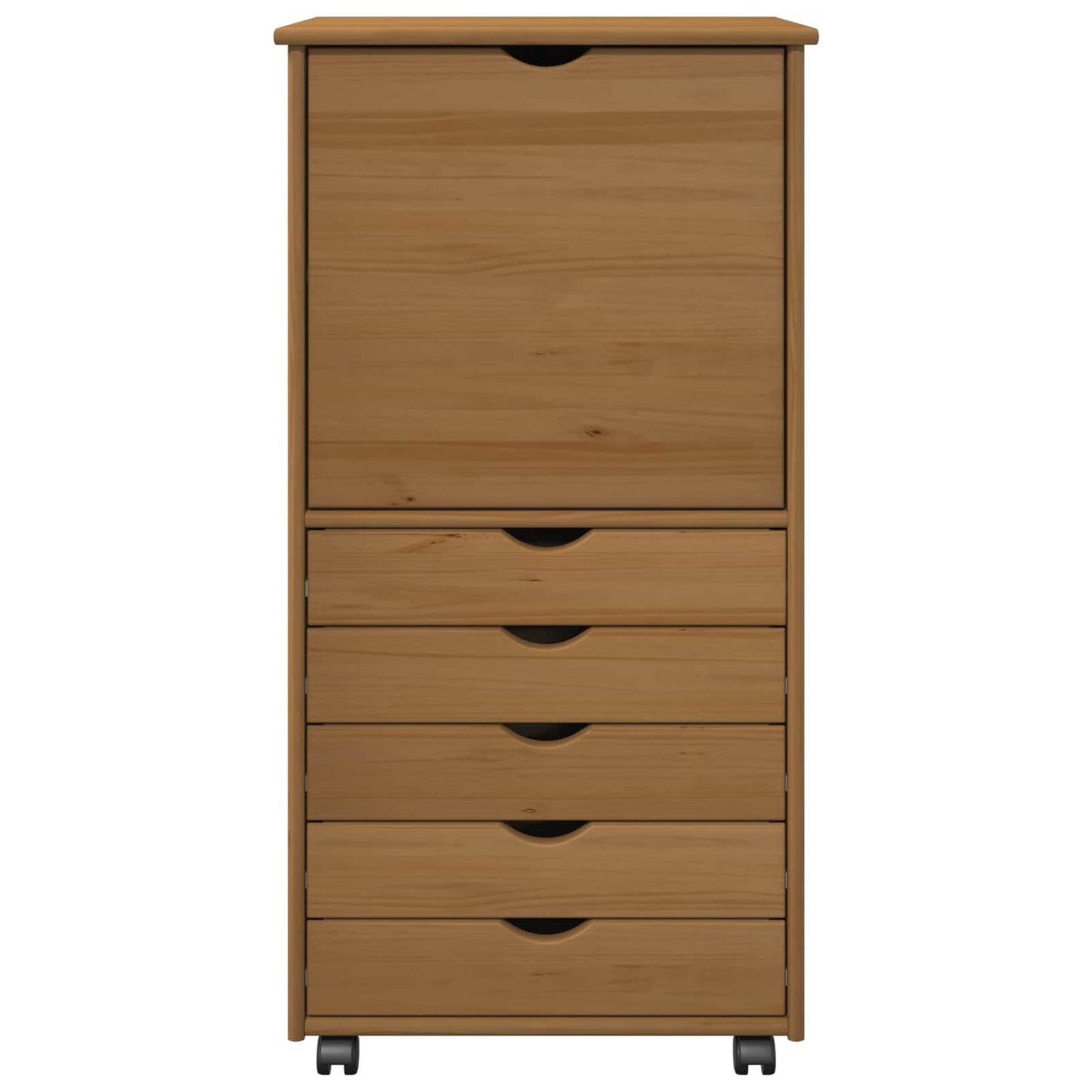 vidaXL Κινητό Ντουλάπι 53 x 39 x 103 cm Στερεό ξύλο πεύκου Μέλι Καφέ