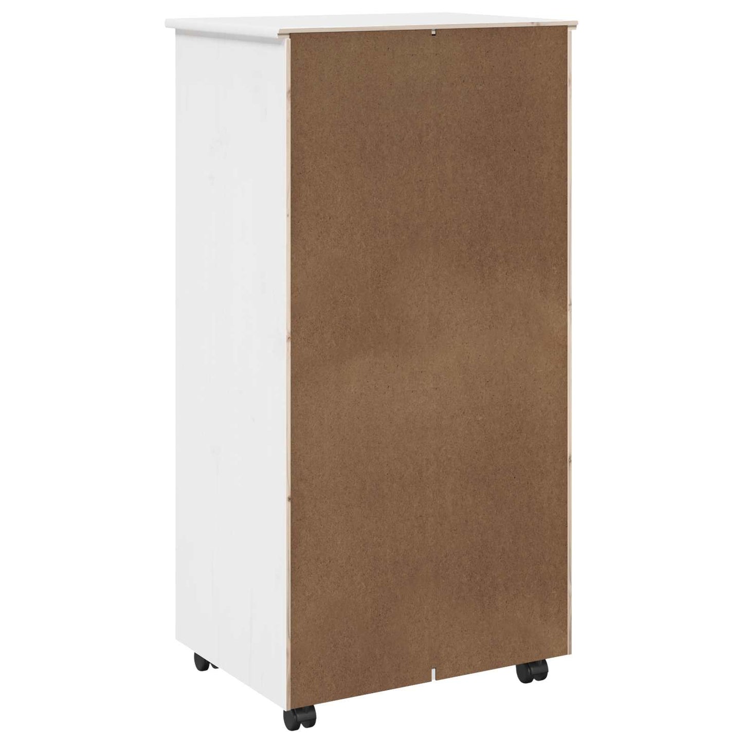 vidaXL Κινητό Ντουλάπι 53 x 39 x 103 cm Στερεό ξύλο πεύκου Λευκό