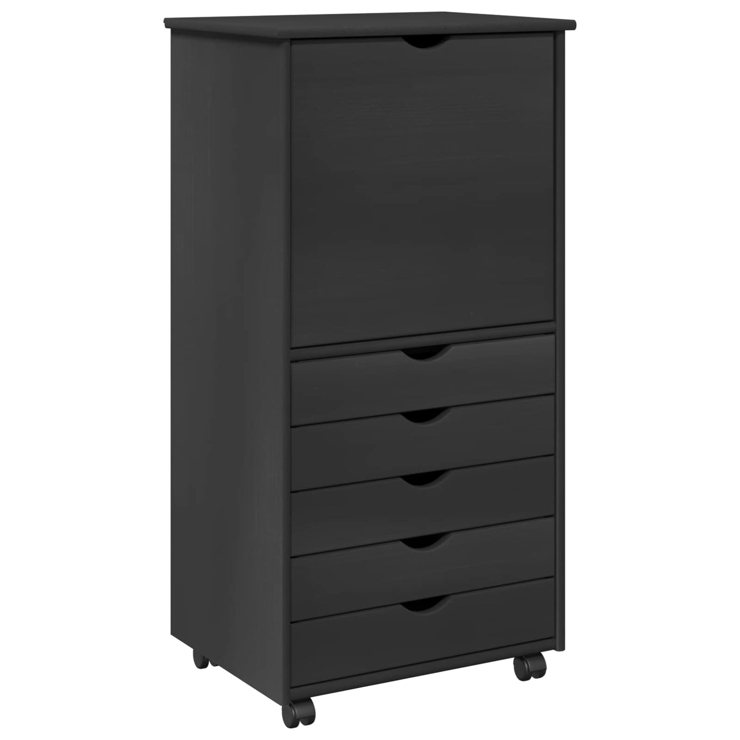 vidaXL Κινητό Ντουλάπι 53 x 39 x 103 cm Στερεό ξύλο πεύκου Γκρι