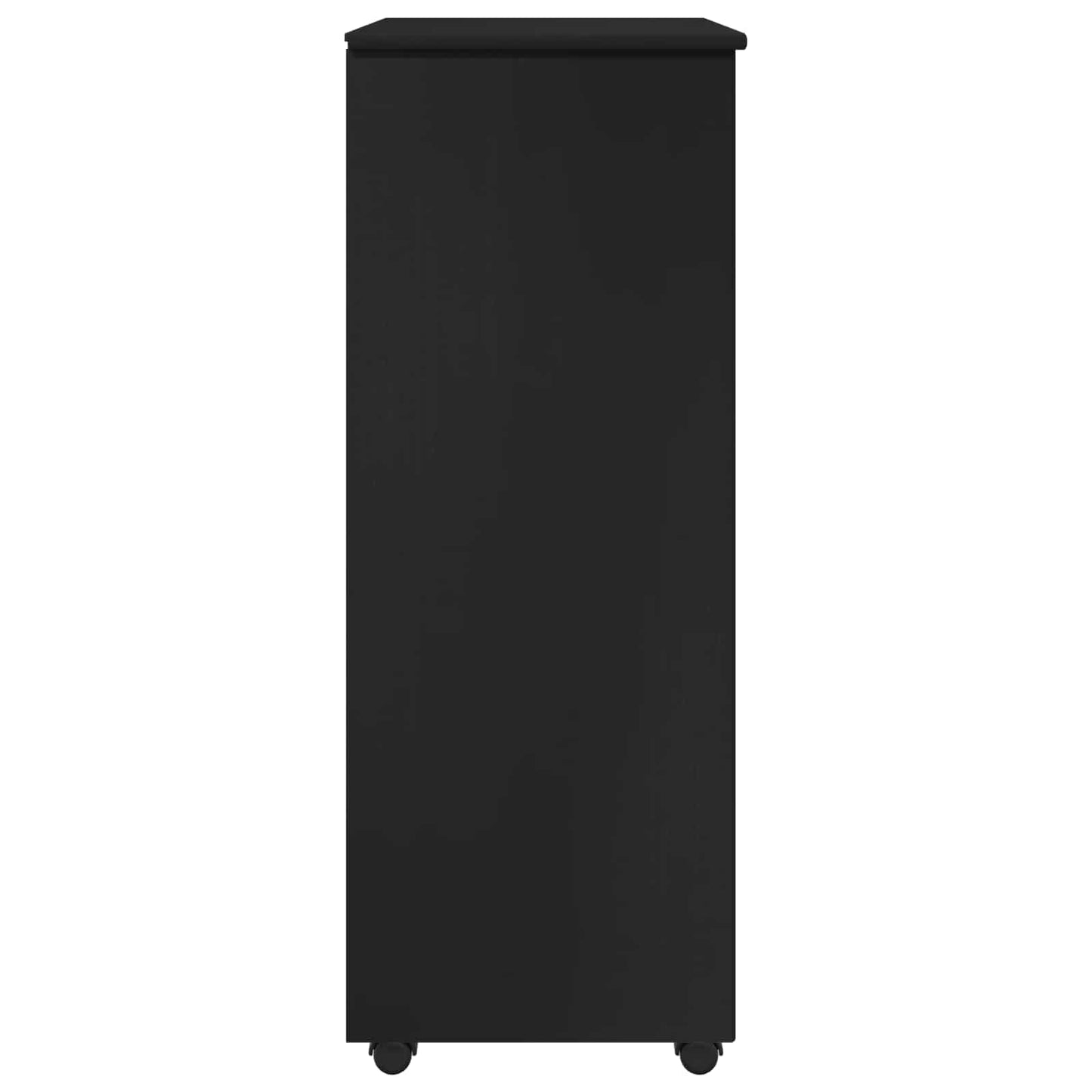 vidaXL Κινητό Ντουλάπι 53 x 39 x 103 cm Στερεό ξύλο πεύκου Μαύρο