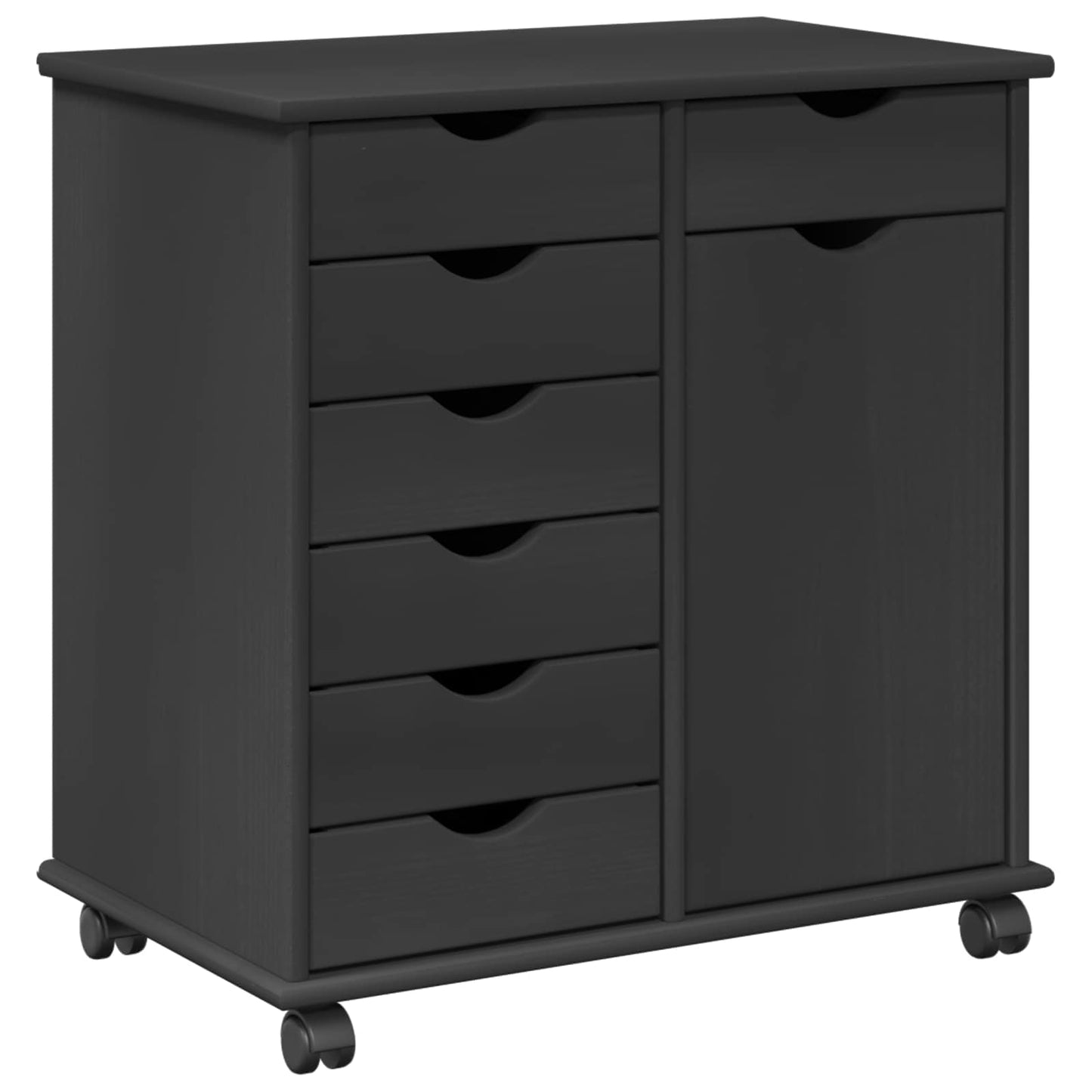 vidaXL Κινητό Ντουλάπι 63,5 x 39 x 65,5 εκ Στερεό ξύλο πεύκου Γκρι