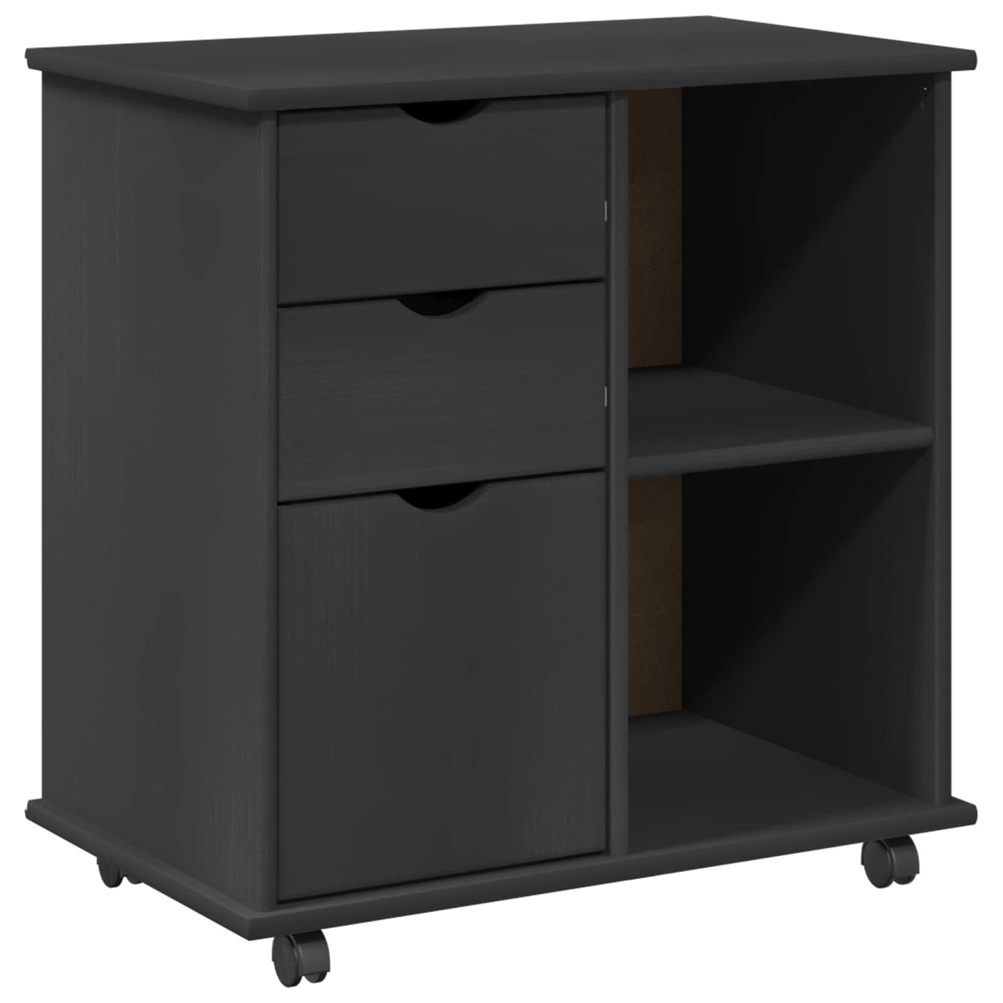 vidaXL Κινητό Ντουλάπι 63,5 x 39 x 65,5 εκ. Στερεό ξύλο πεύκου Γκρι