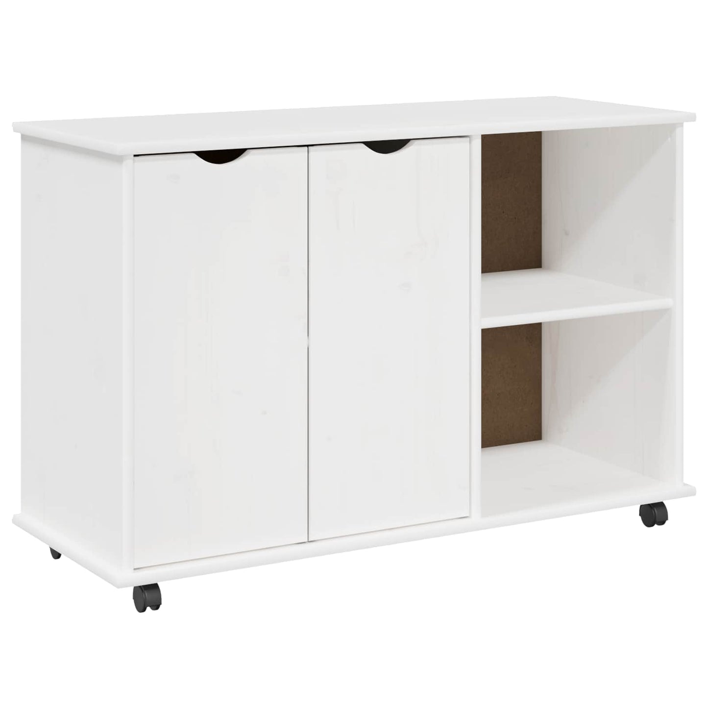 vidaXL Κινητό Ντουλάπι Λευκό 100 x 39 x 65,5 εκ Στερεό ξύλο πεύκου