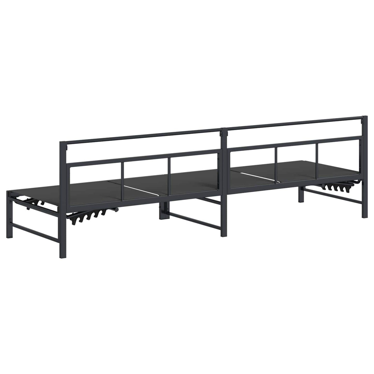 vidaXL Ξαπλώστρα Μαύρο 200 x 62 x 59,5 εκ Textilene