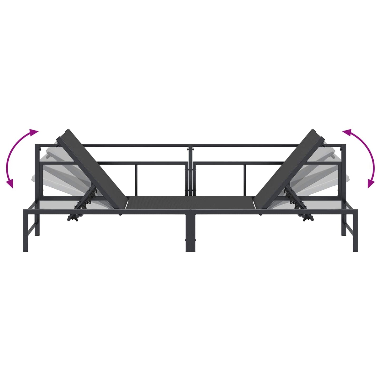 vidaXL Ξαπλώστρα Μαύρο 200 x 62 x 59,5 εκ Textilene