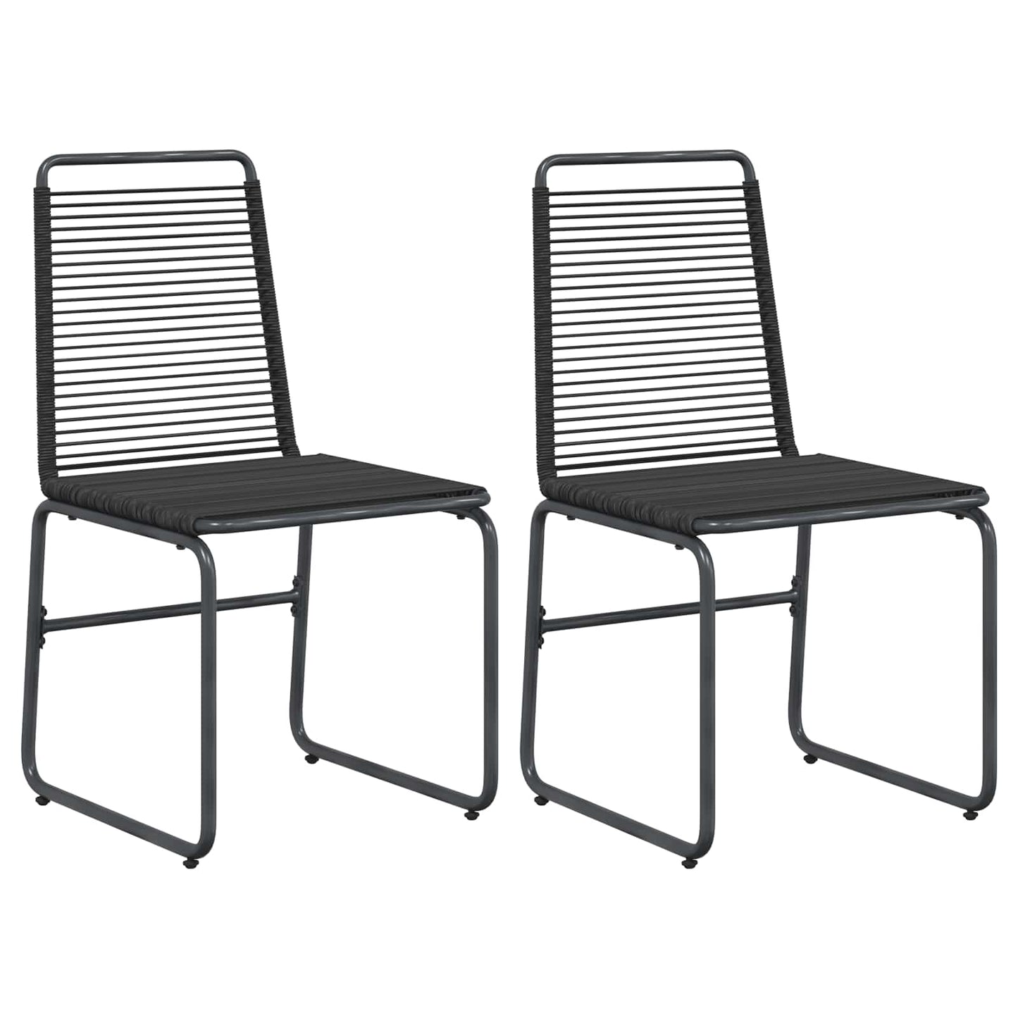 vidaXL Καρέκλες Κήπου 2 pcs Μαύρο 48 x 55 x 89,5 εκ. Ρατάν