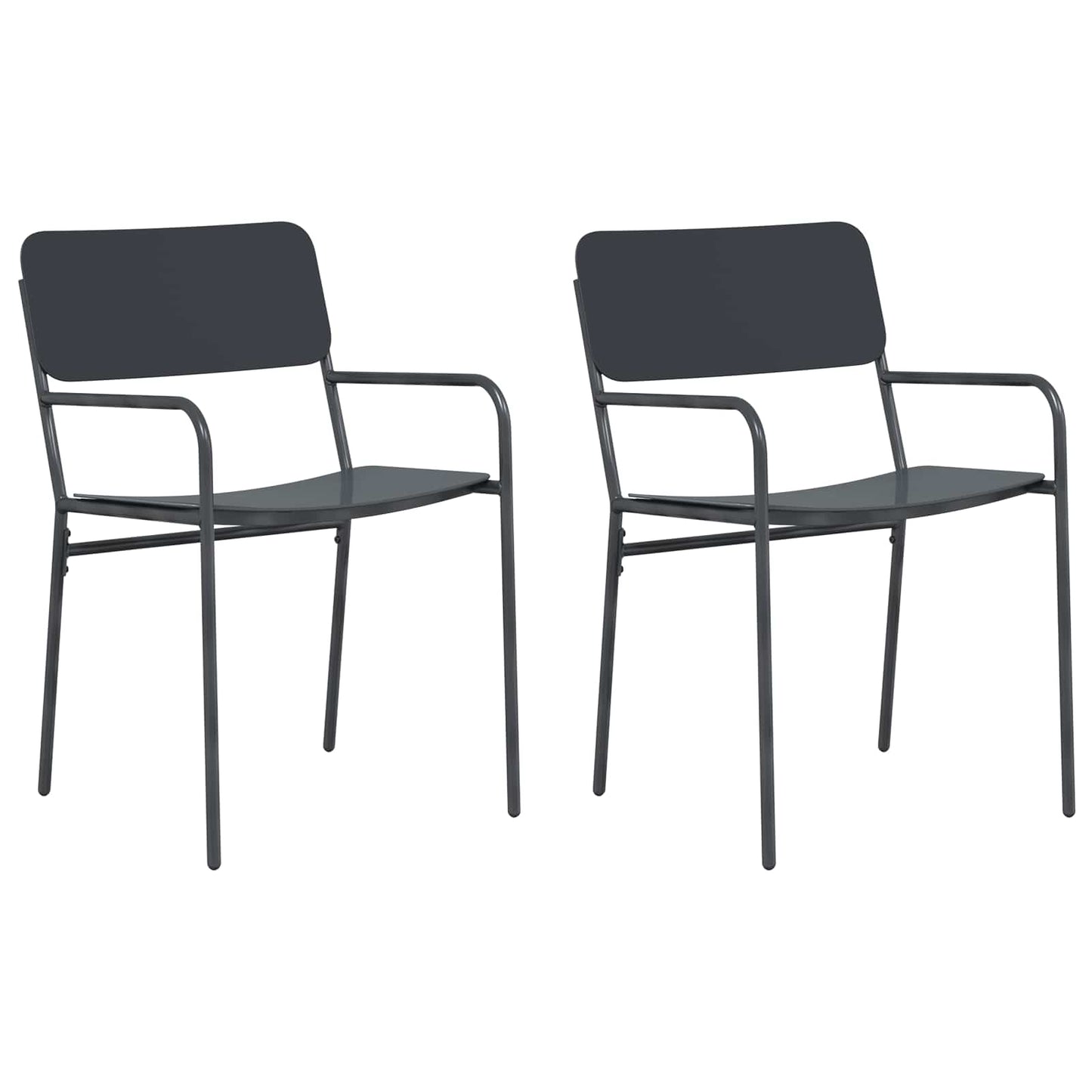 vidaXL Καρέκλες Κήπου 2 pcs Ανθρακί 51 x 55 x 81 εκ Ατσάλι
