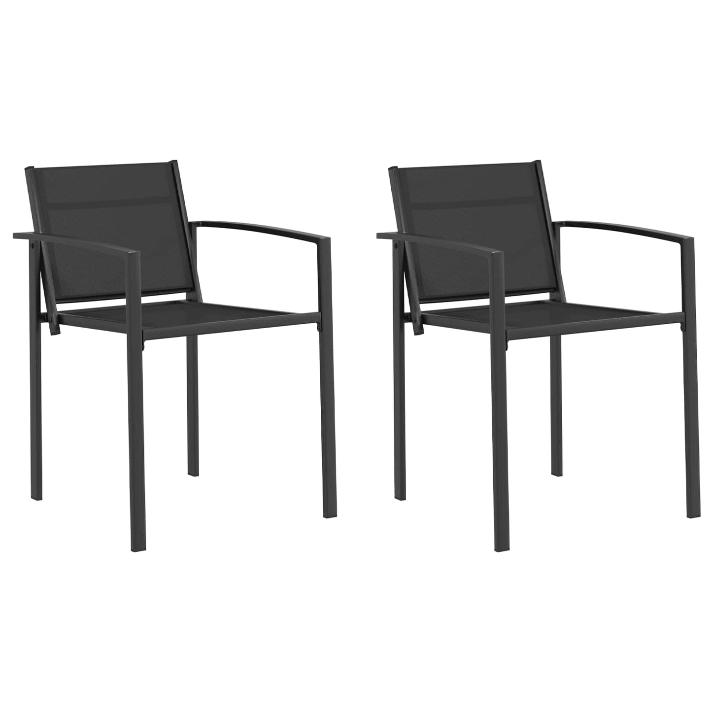 vidaXL Καρέκλες Κήπου 2 pcs Μαύρο και Ανθρακί 53,5 x 59 x 77 εκ