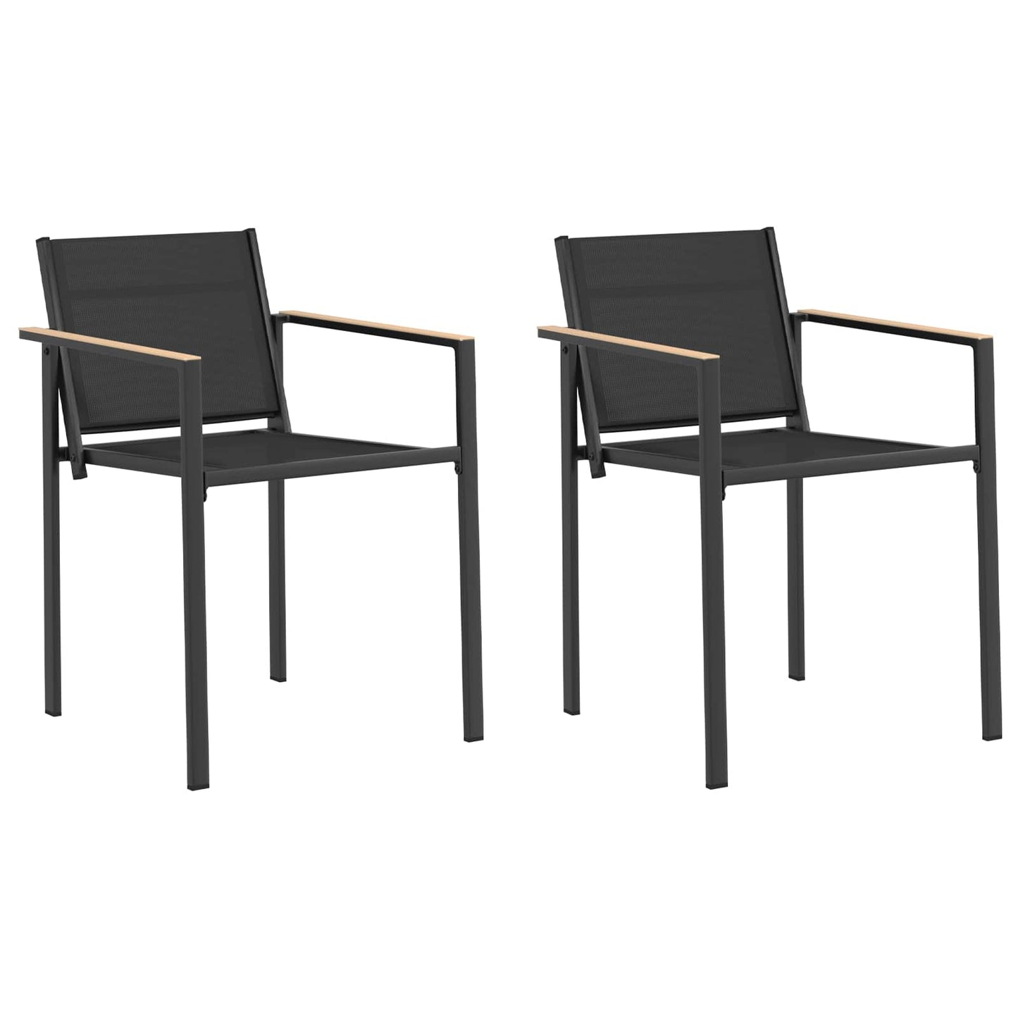 vidaXL Καρέκλες Κήπου 2 pcs Μαύρο και Ανθρακί 53,5 x 59 x 77 εκ