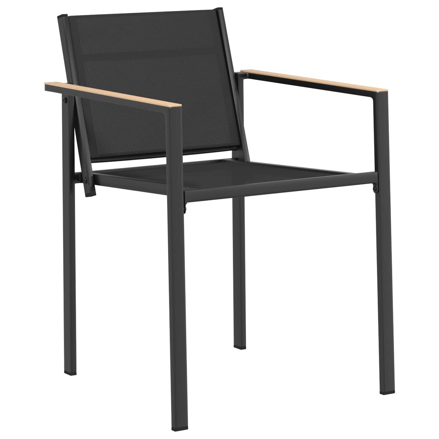 vidaXL Καρέκλες Κήπου 2 pcs Μαύρο και Ανθρακί 53,5 x 59 x 77 εκ