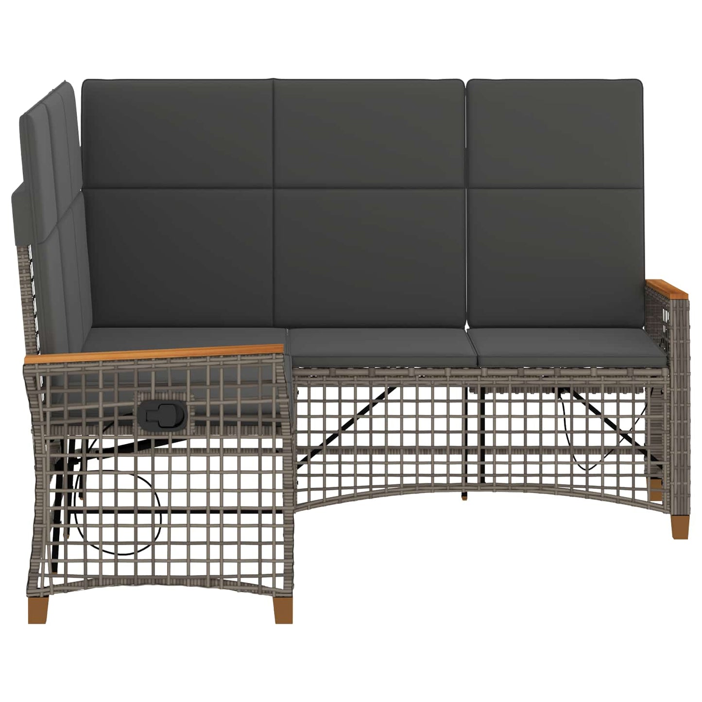vidaXL Σετ Κήπου με Ανακλινόμενο Σαλονιού Γκρι και Σκούρο Γκρι
