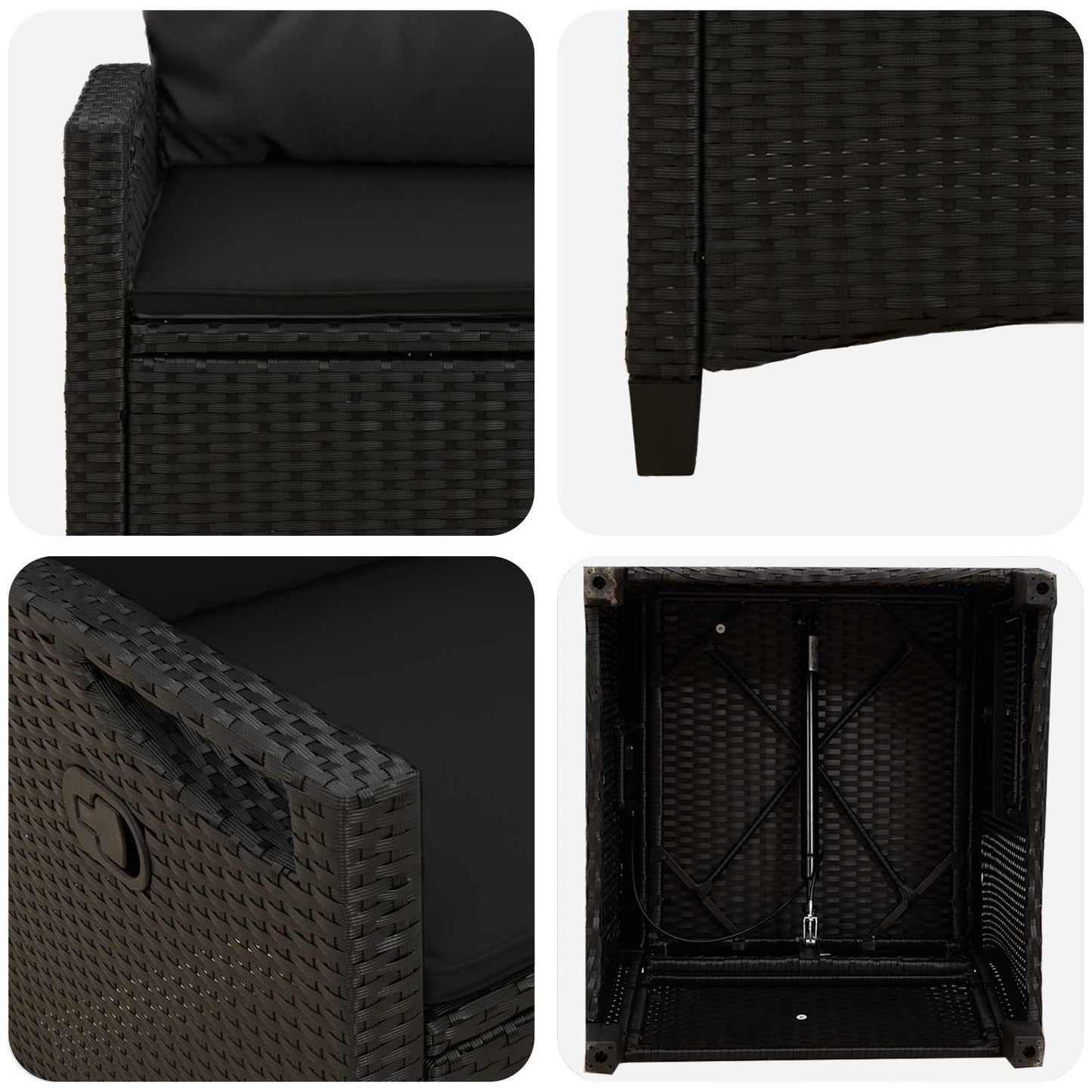 vidaXL Καρέκλα Κήπου 2 pcs Μαύρο 56 x 64 x 94 εκ.