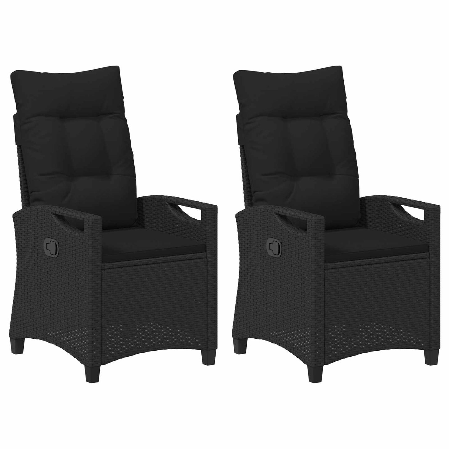 vidaXL Καρέκλα Κήπου 2 pcs Μαύρο 56 x 64 x 94 εκ.