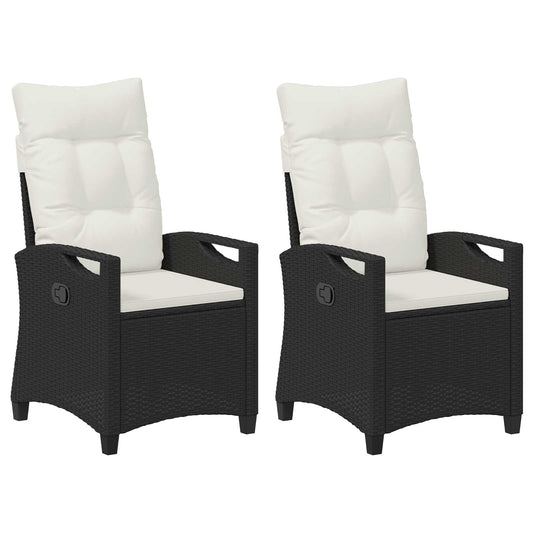 vidaXL Καρέκλα Κήπου 2 pcs Μαύρο και Κρέμα 56 x 60 x 112 εκ.