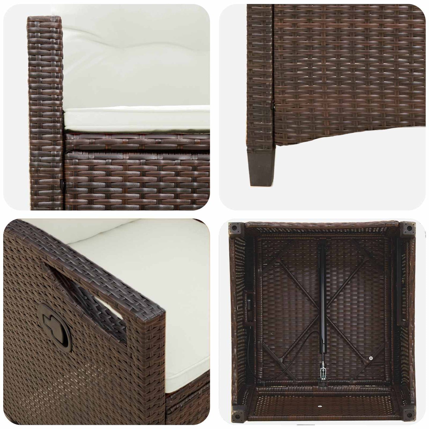 vidaXL Καρέκλα Κήπου 2 pcs Καφέ και Κρέμα 56 x 60 x 112 εκ.