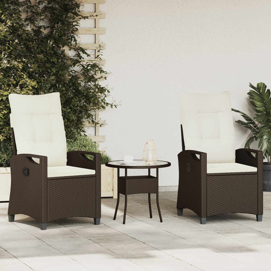 vidaXL Καρέκλα Κήπου 2 pcs Καφέ και Κρέμα 56 x 60 x 112 εκ.