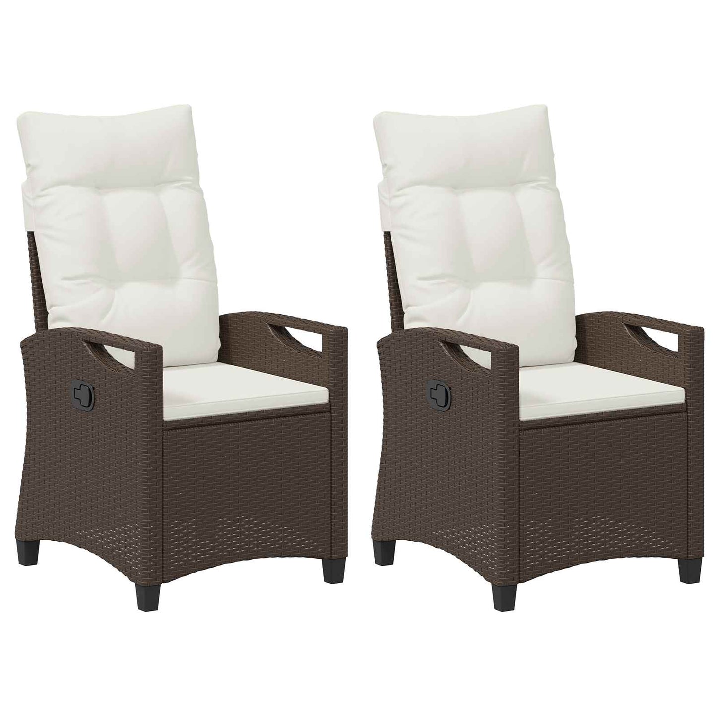 vidaXL Καρέκλα Κήπου 2 pcs Καφέ και Κρέμα 56 x 60 x 112 εκ.