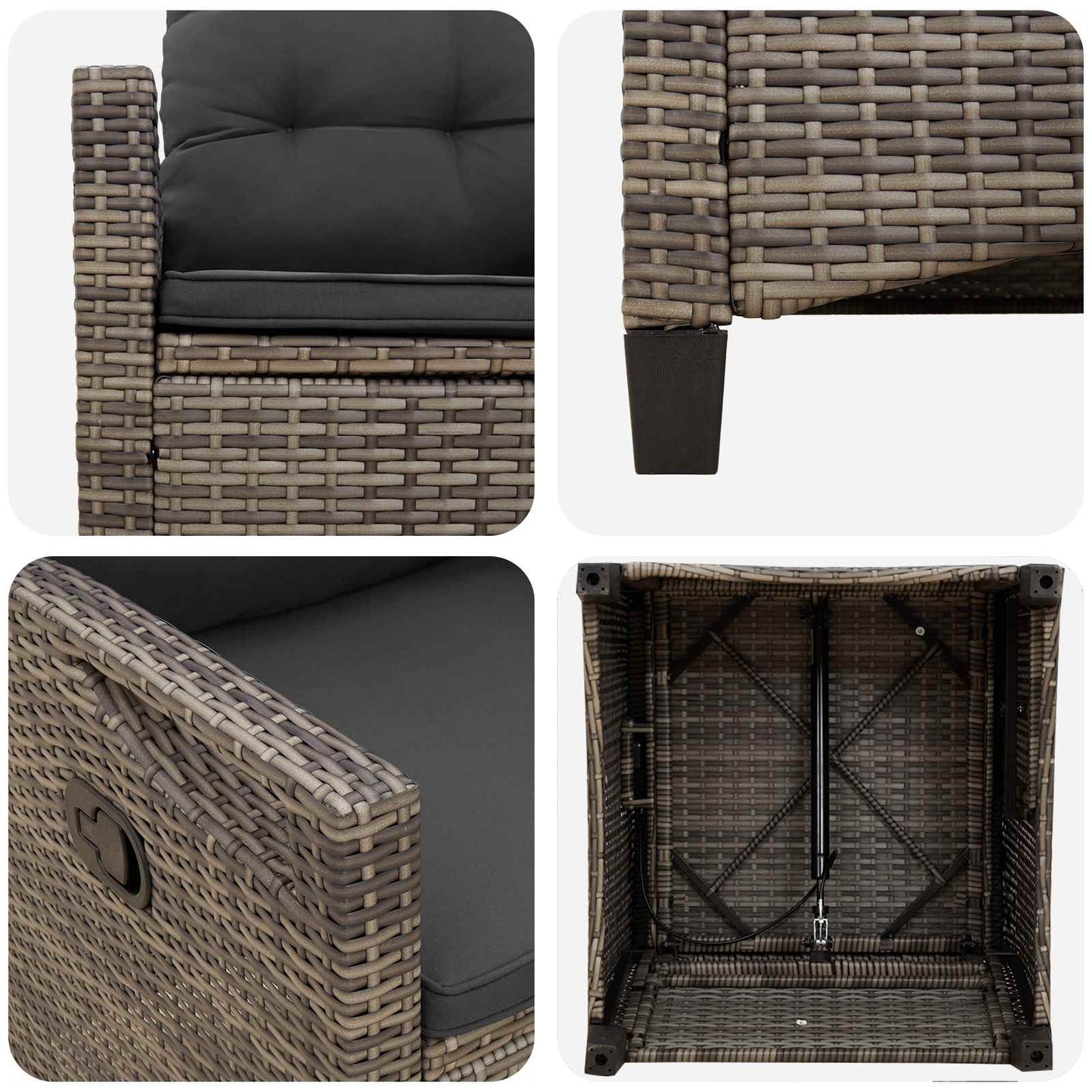 vidaXL Καρέκλα Κήπου 2 pcs Γκρι και Σκούρο Γκρι 56 x 60 x 112 εκ.