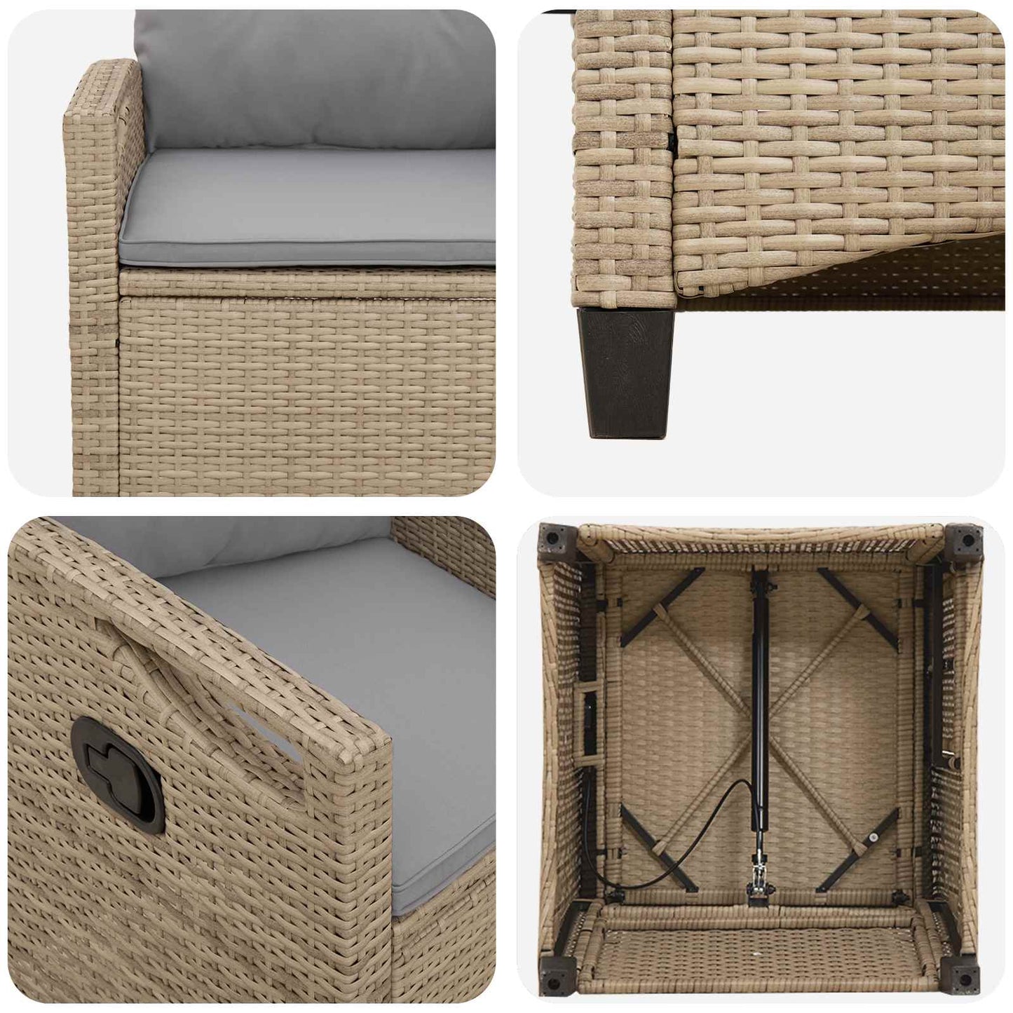vidaXL Καρέκλα Κήπου 2 pcs Μπέζ και Ανοιχτό Γκρι 56 x 60 x 112 εκ.