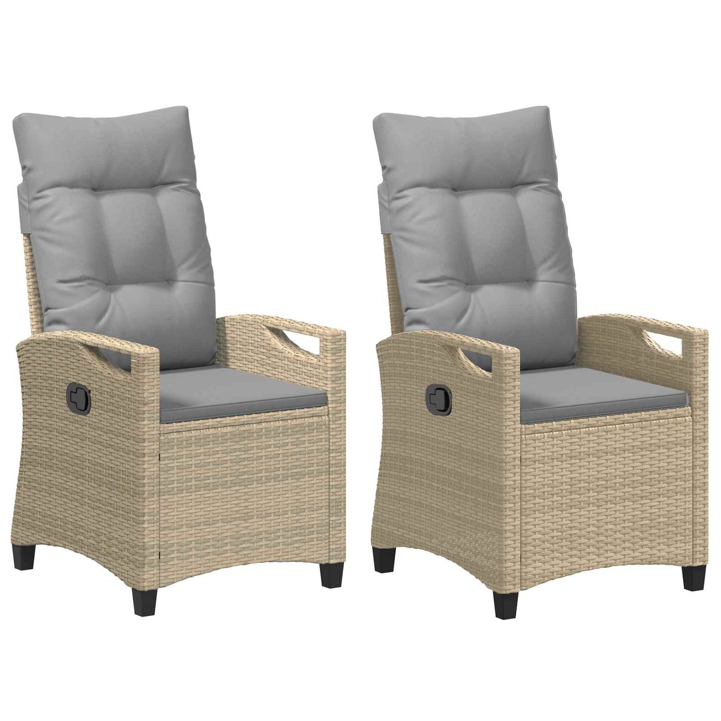 vidaXL Καρέκλα Κήπου 2 pcs Μπέζ και Ανοιχτό Γκρι 56 x 60 x 112 εκ.